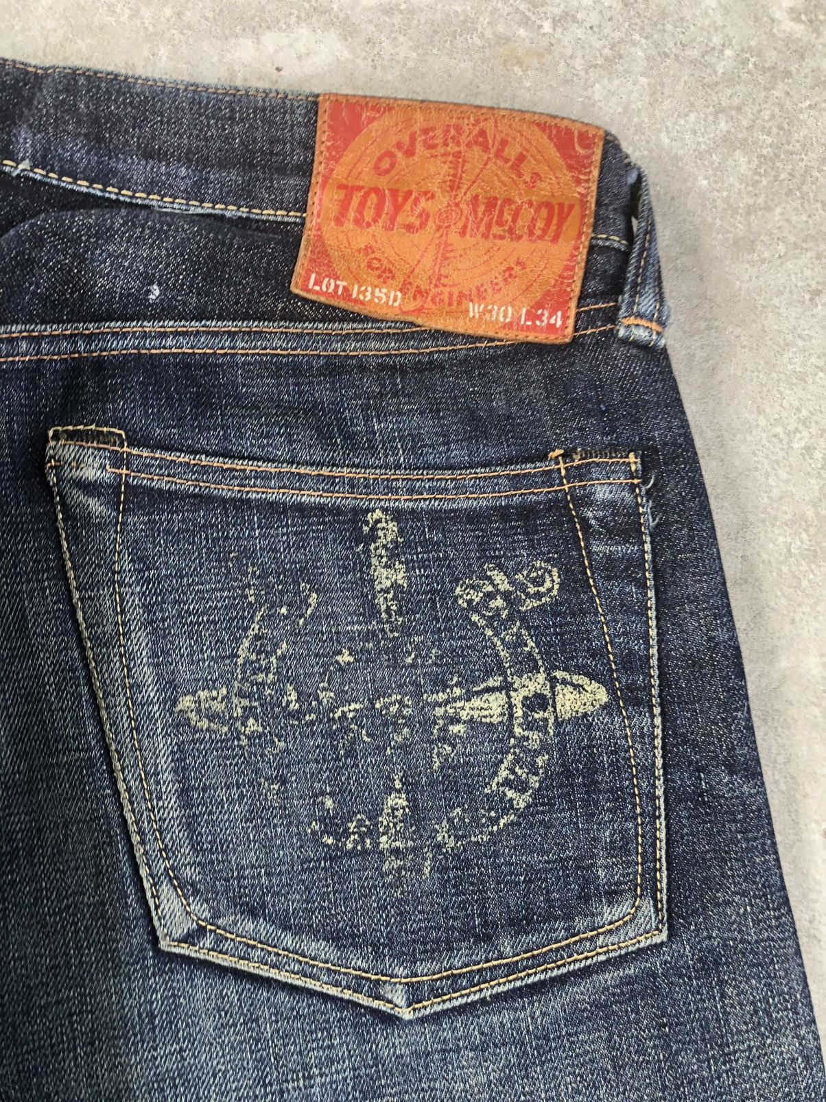TOYS McCOY Toys Maccoy x Take Five Selvedge Denim Distressed Jeans Size US 31 - 16 Thumbnail