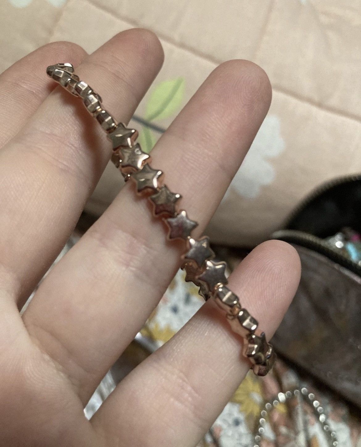 Other Rose gold coloured star beaded bracelet Size ONE SIZE - 2 Thumbnail