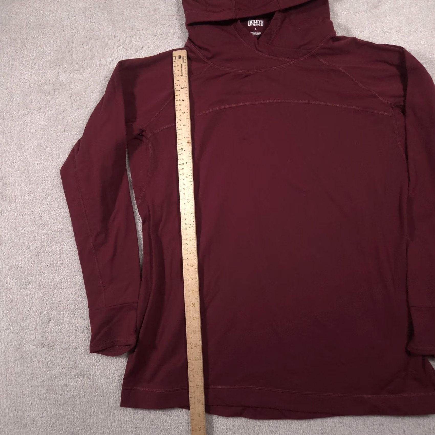 Duluth Trading Company Duluth Trading Co Hoodie Womens Large Red Lightweight Stretch V Neck Pullover Size L / US 10 / IT 46 - 6 Thumbnail