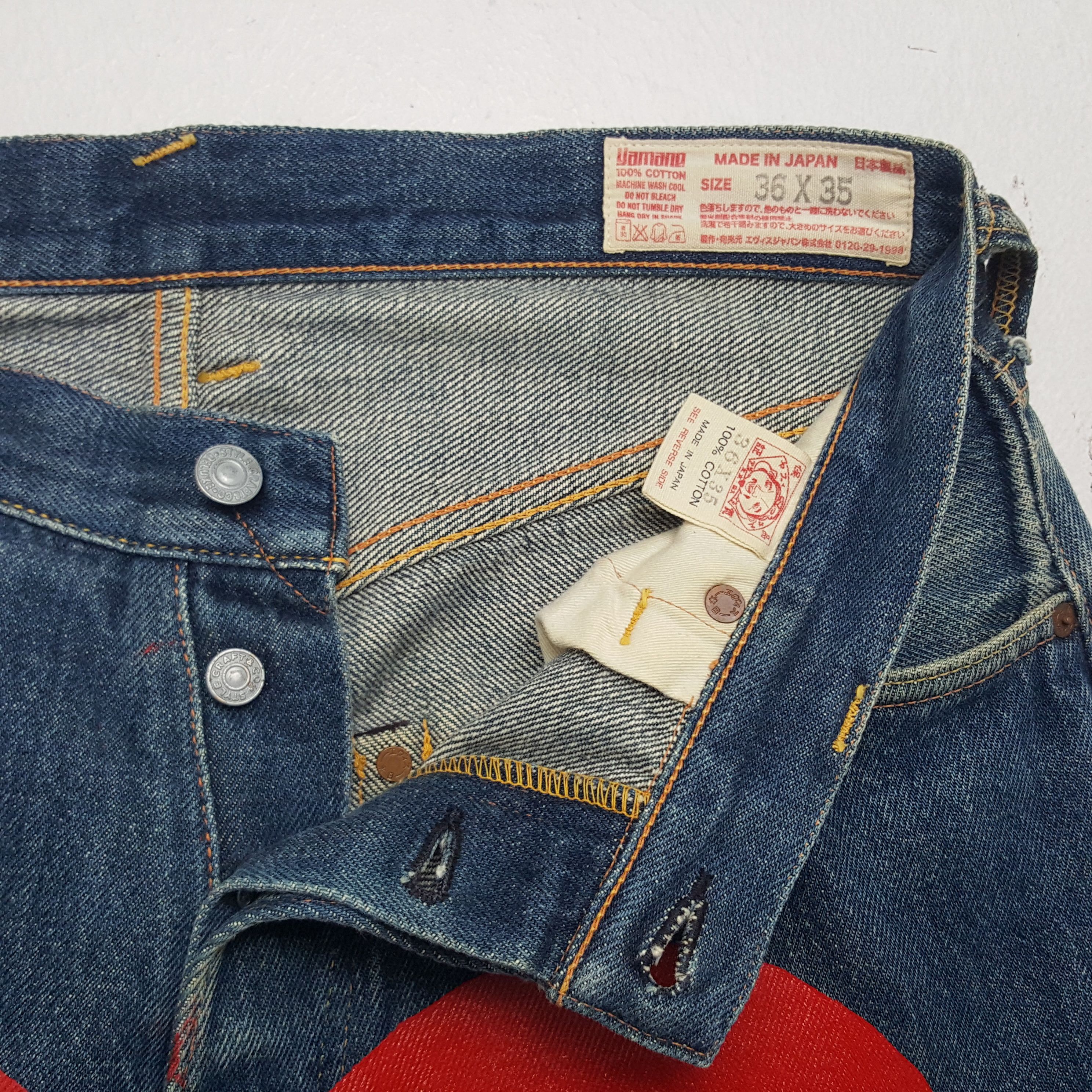 Evisu × Vintage Vintage Evisu Yamane Selvedge Custom Art Denim Jeans Size US 32 / EU 48 - 13 Thumbnail