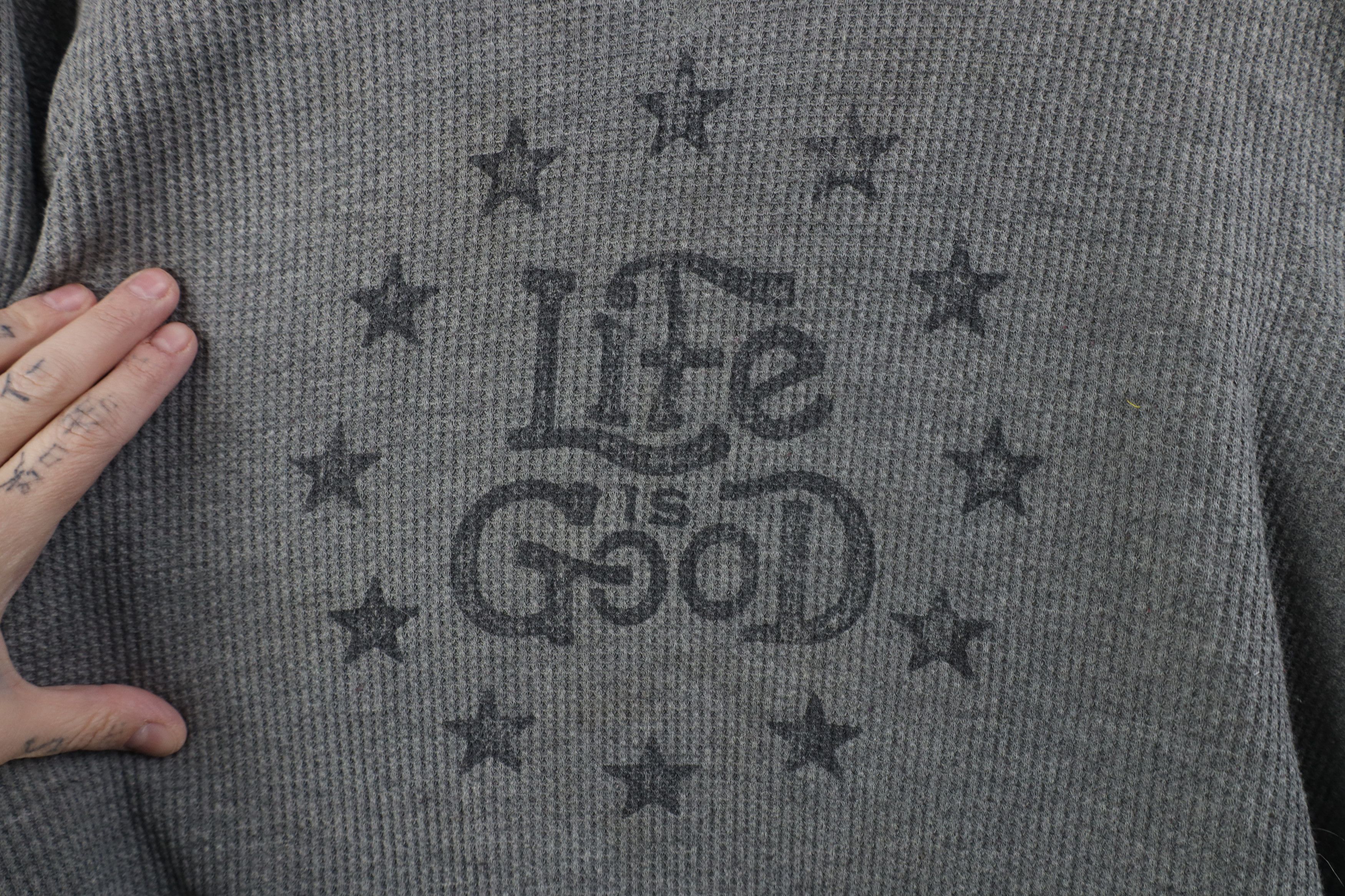 Life is Good Life Is Good Fit Spell Out Star Thermal Waffle Knit Hoodie Size M / US 6-8 / IT 42-44 - 4 Thumbnail