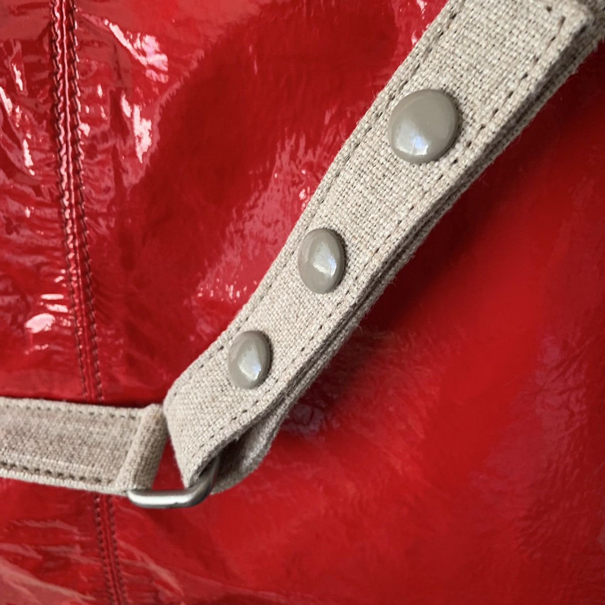 Stella McCartney Patent cherry red shiny tote bag Size ONE SIZE - 13 Thumbnail
