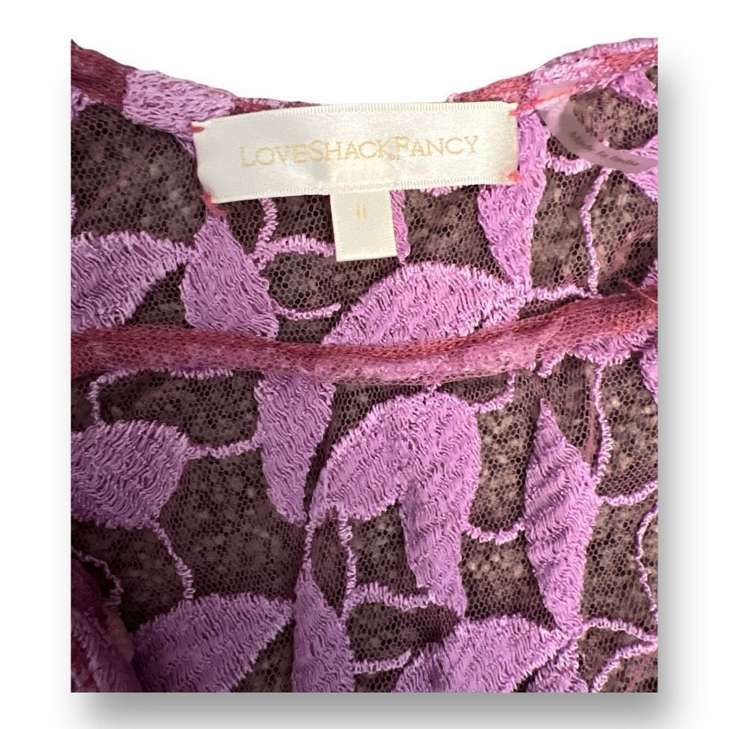 LoveShackFancy LoveShackFancy Purple Kamber Lace Floral Maxi Dress Size 0 Size XS / US 0-2 / IT 36-38 - 6 Thumbnail
