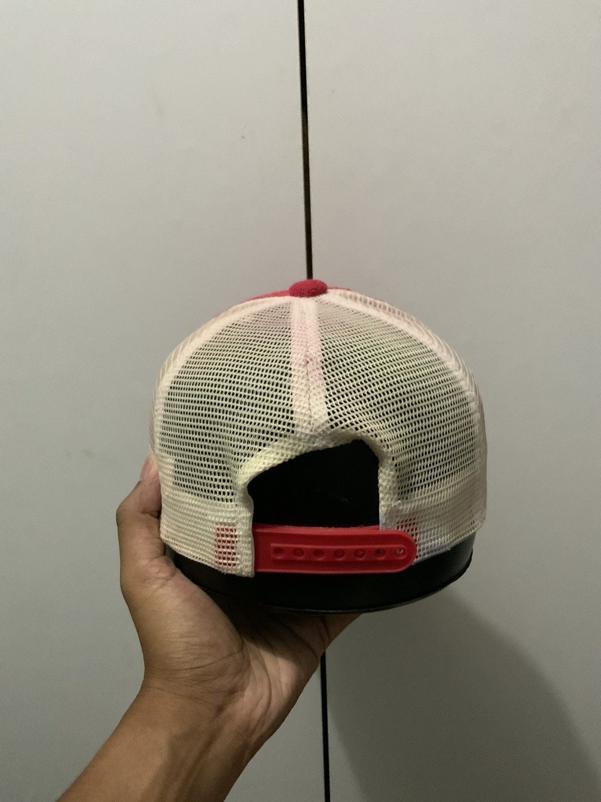 Japanese Brand Peace Mohair Fur Fade Red Trucker Hat Size ONE SIZE - 4 Thumbnail