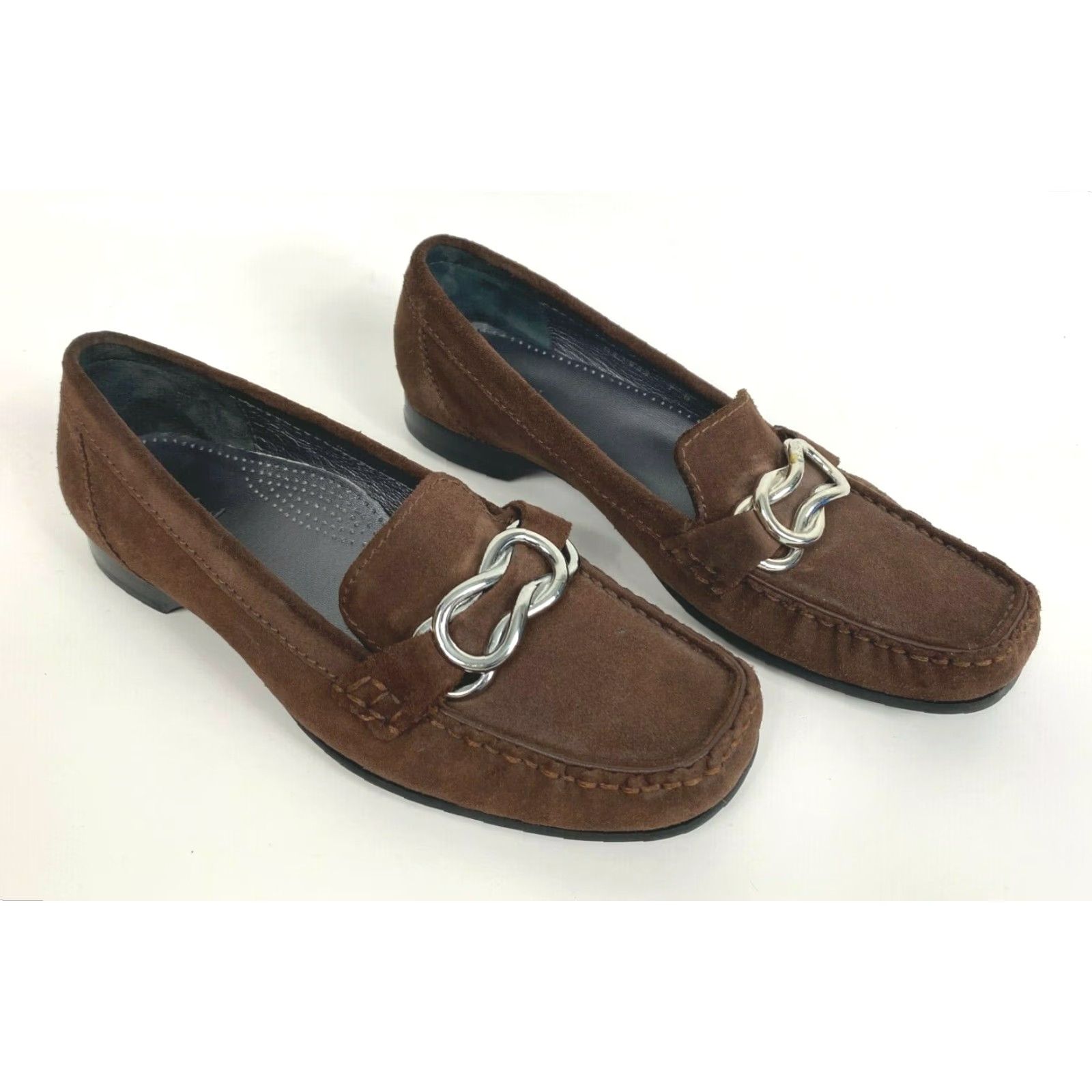 Cole Haan Cole Haan Women's Suede Loafers Brown Slip On Flat Comfort Size 7B Casual City Preppy(Shoes) Size US 7 / IT 37 - 5 Thumbnail
