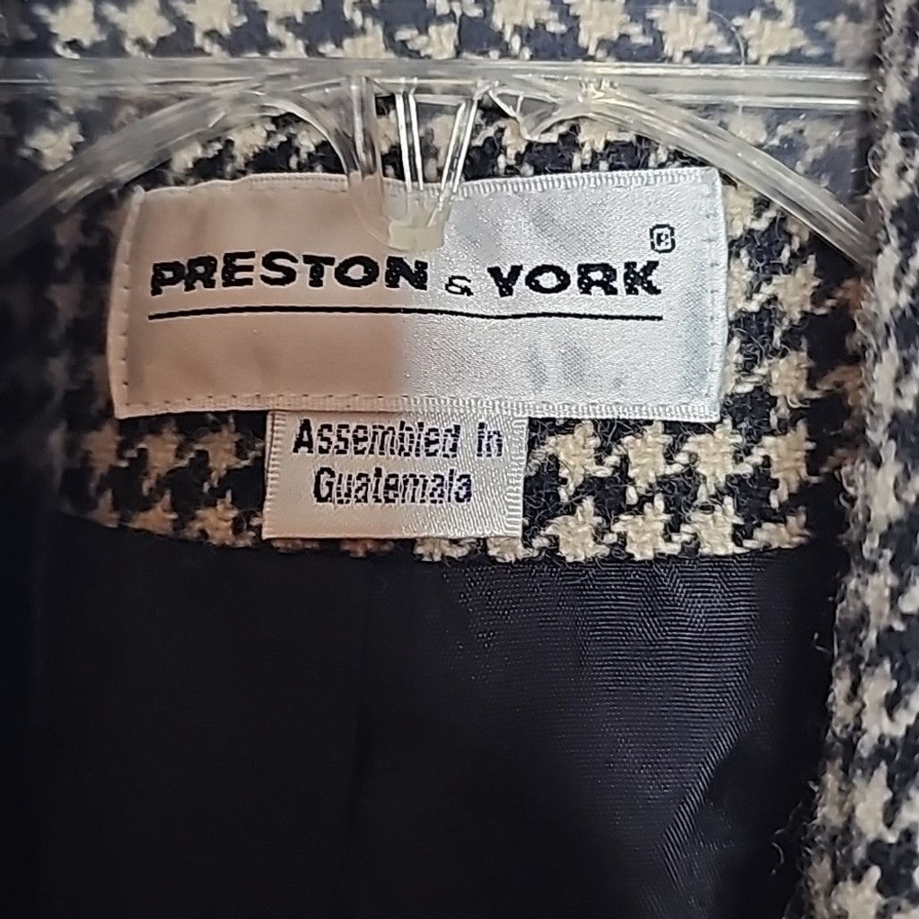 Preston & York Preston & York VINTAGE houndstooth 70% wool coat jacket sz L Size L / US 10 / IT 46 - 5 Thumbnail