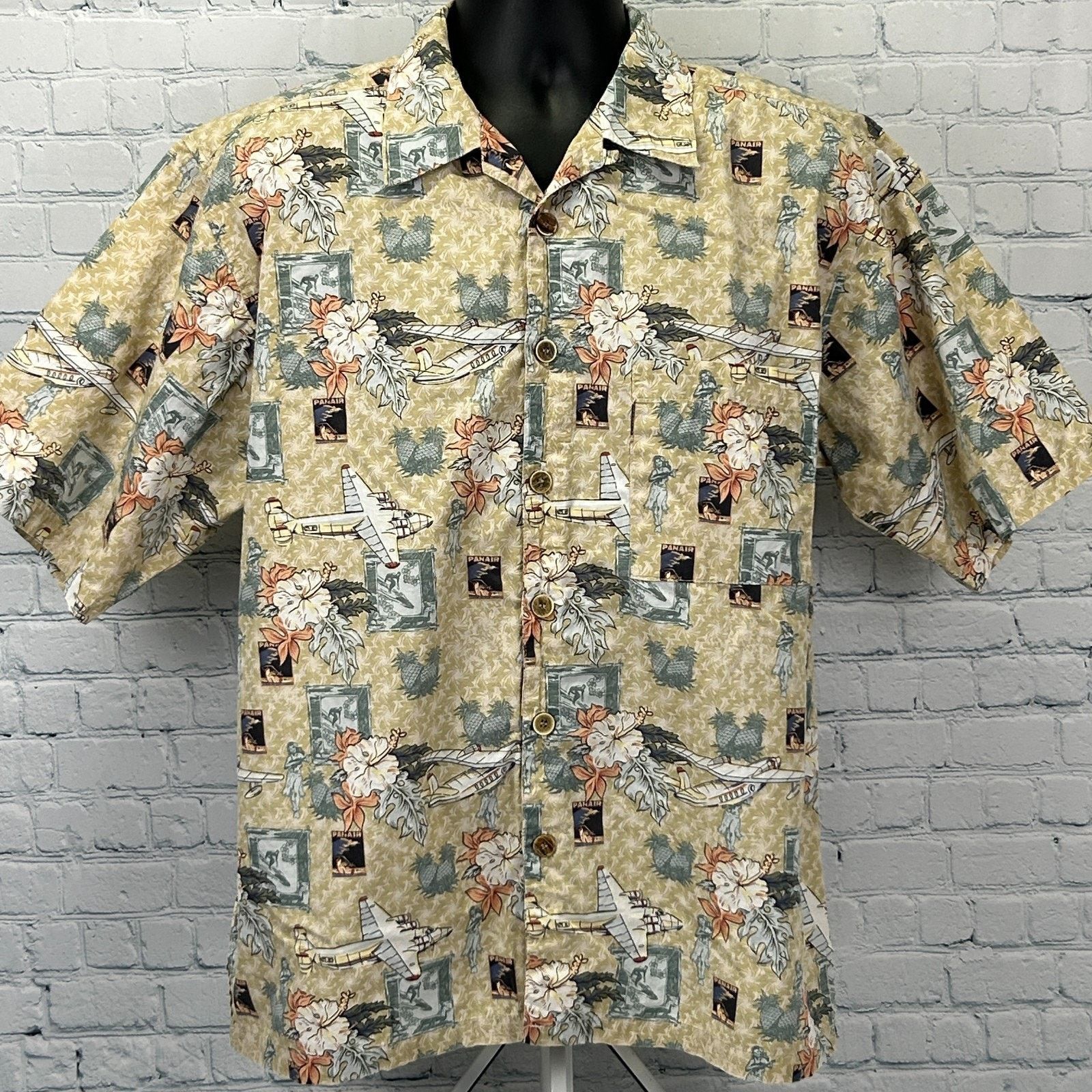 Ocean Pacific Vintage 90s OP Ocean Pacific PanAir Hawaiian Shirt Beige M Size US M / EU 48-50 / 2 - 2 Thumbnail