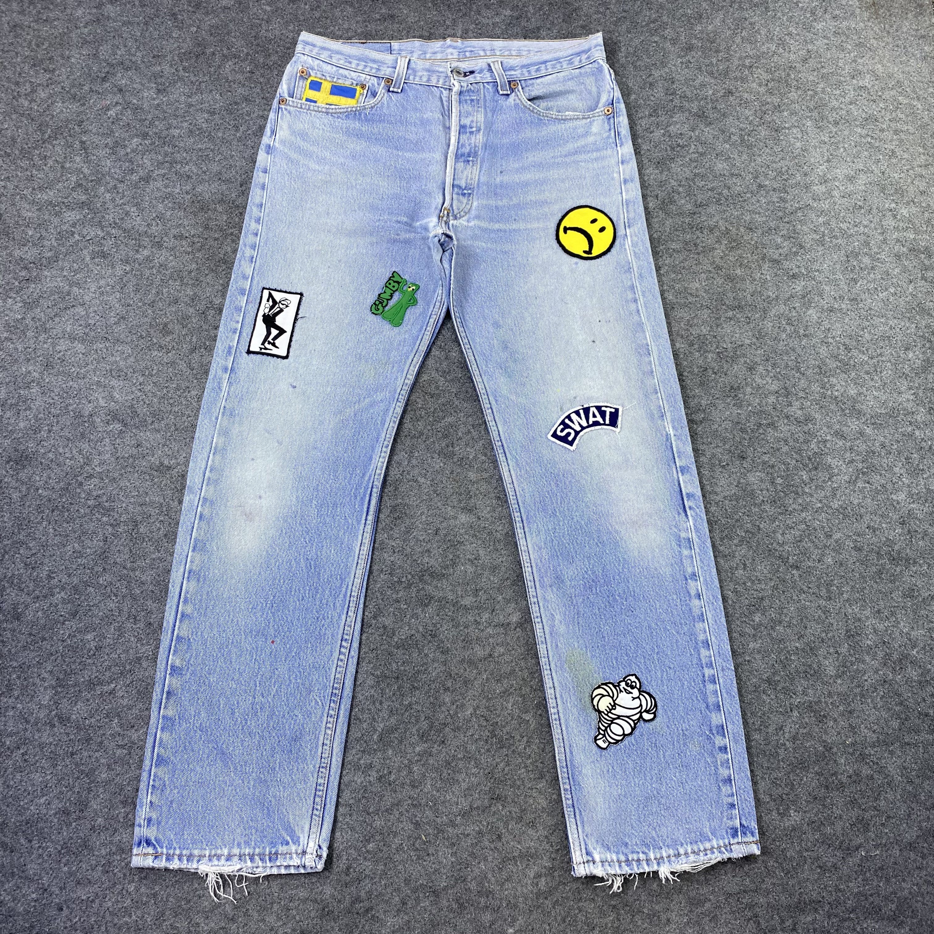 Jean × Levi's × Vintage Vintage Levi's 501 Patchwork Blue Wash Jeans-J1163 Size US 32 / EU 48 - 2 Thumbnail