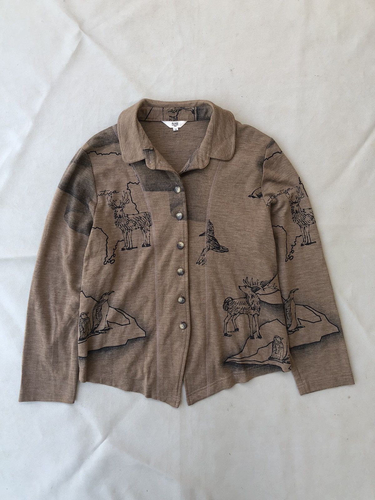 If Six Was Nine Japanese Poem Artwork Blouse Salon Tokyo Button Shirt Size US M / EU 48-50 / 2 - 1 Thumbnail