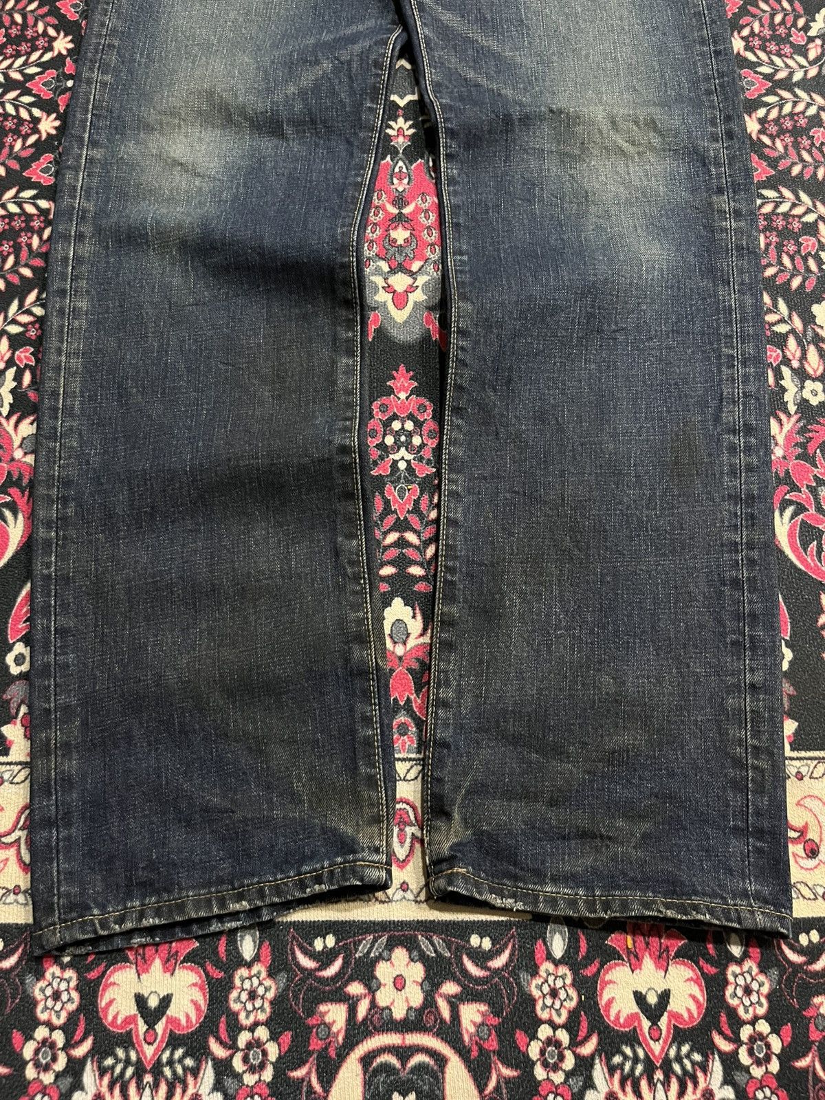 Undercover × Uniqlo Vintage Uniqlo S002 Dark Blue Washed Whisker Straight Jeans Size US 32 / EU 48 - 9 Thumbnail