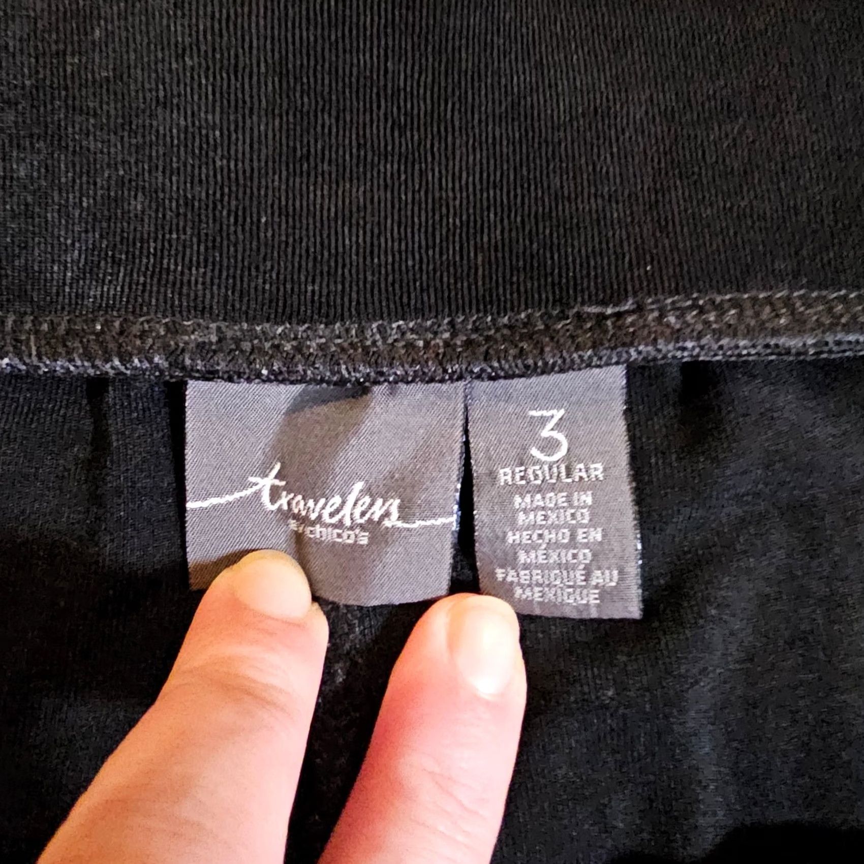 Vintage Chicos Pants Womens XL Black Wide-Leg Slinky Pull On No Iron Career Casual Dress Pants Womens XL Black Wide-Leg Size 40" / US 18 - 3 Thumbnail