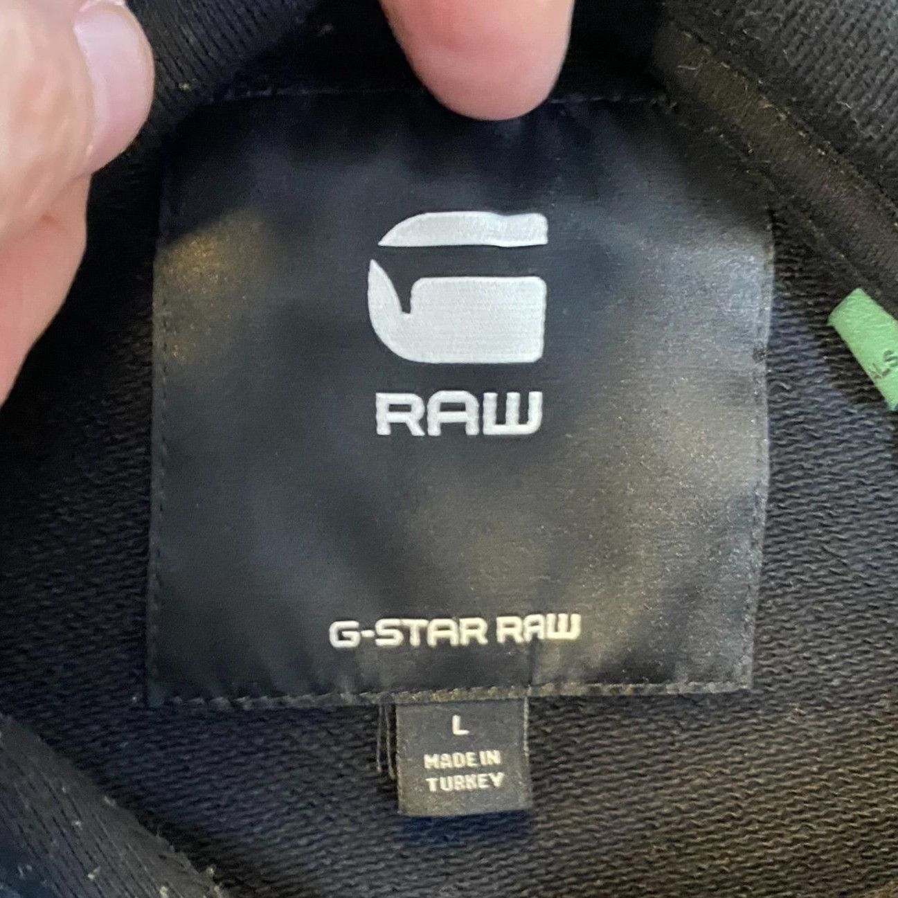 G-Star G-Star Raw Mens Black Hoodie Large With Grey Stripes & Text Size US L / EU 52-54 / 3 - 3 Thumbnail