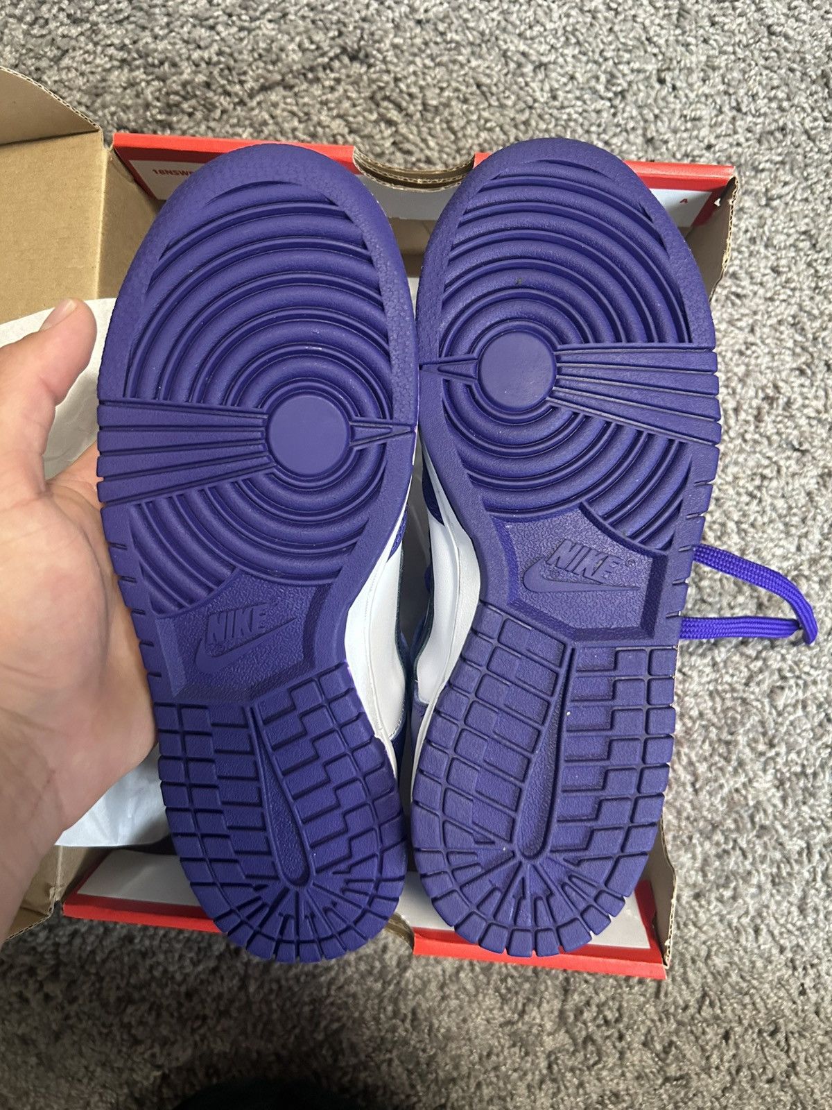 Nike Nike Dunk High Electro Purple Midnight Navy (GS) Size US 4.5 / IT 34.5 - 4 Thumbnail