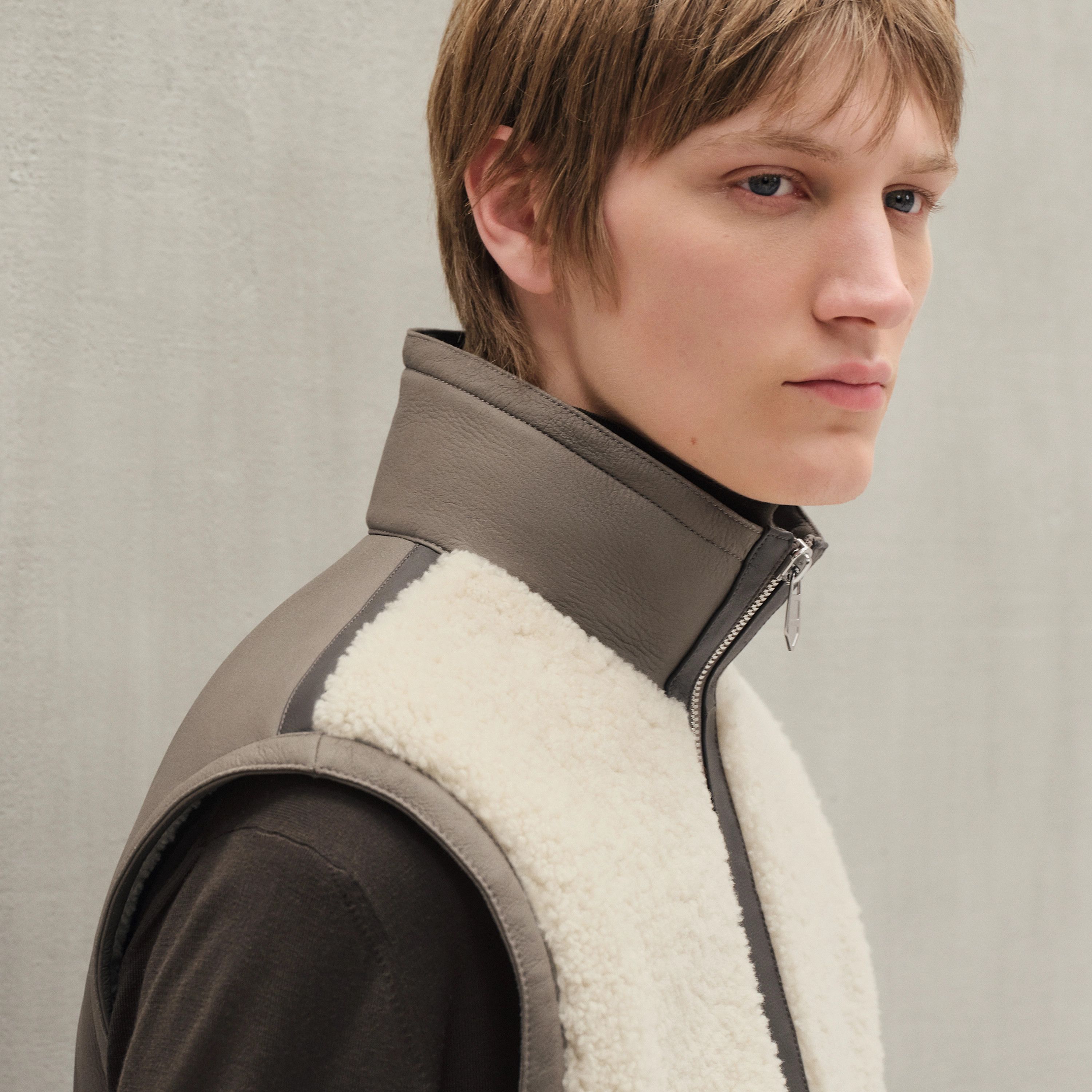 Hermes Ultimate Ultra Rare $16K w/tax Calf Shearling Leather Vest Size US M / EU 48-50 / 2 - 5 Thumbnail