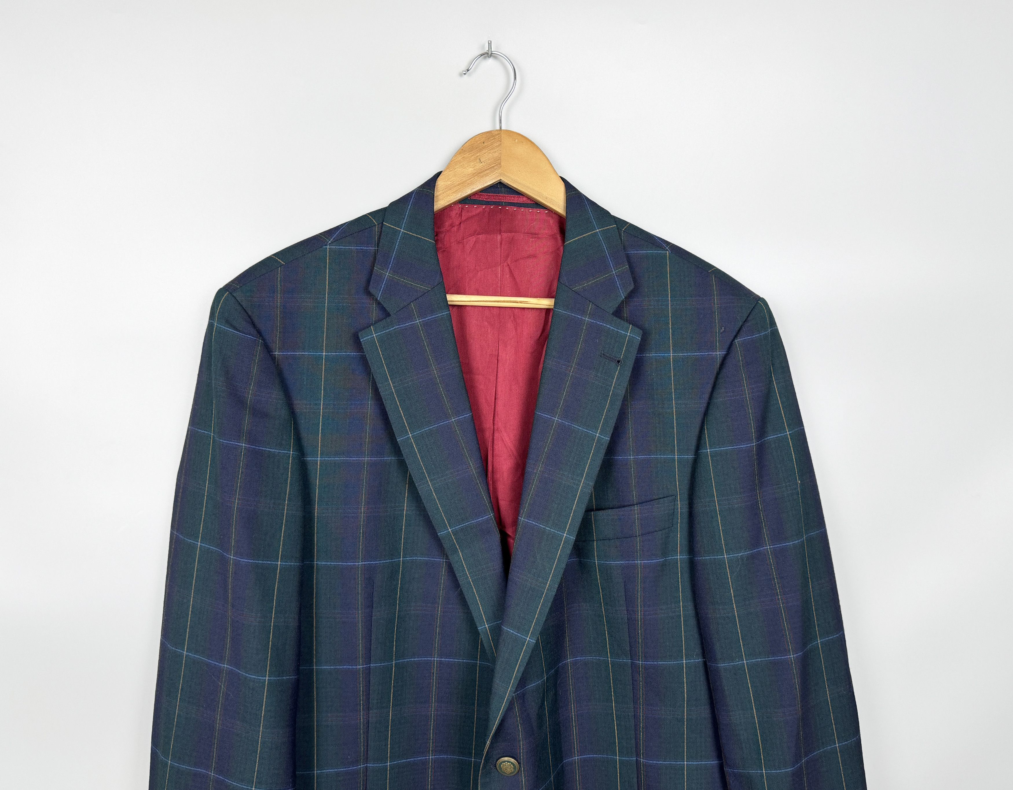 Johnson Woolen Mills ELSON 1892 Johnson Wool Tarnat Scottish Check Blazer Size 56 Size 46R - 4 Thumbnail