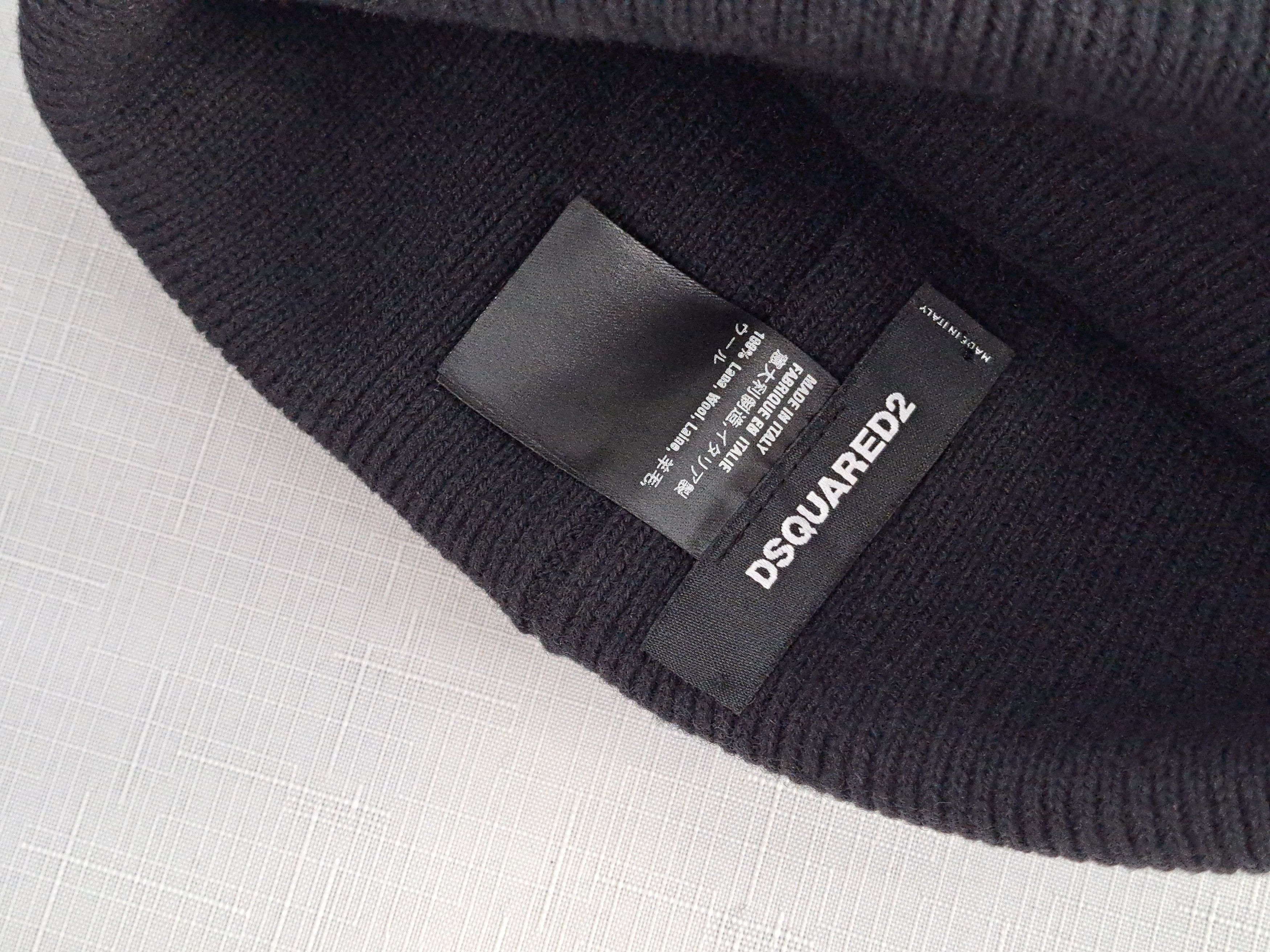 Dsquared2 Dsquared2 Icon beanie wool hat black/white. Size ONE SIZE - 5 Thumbnail