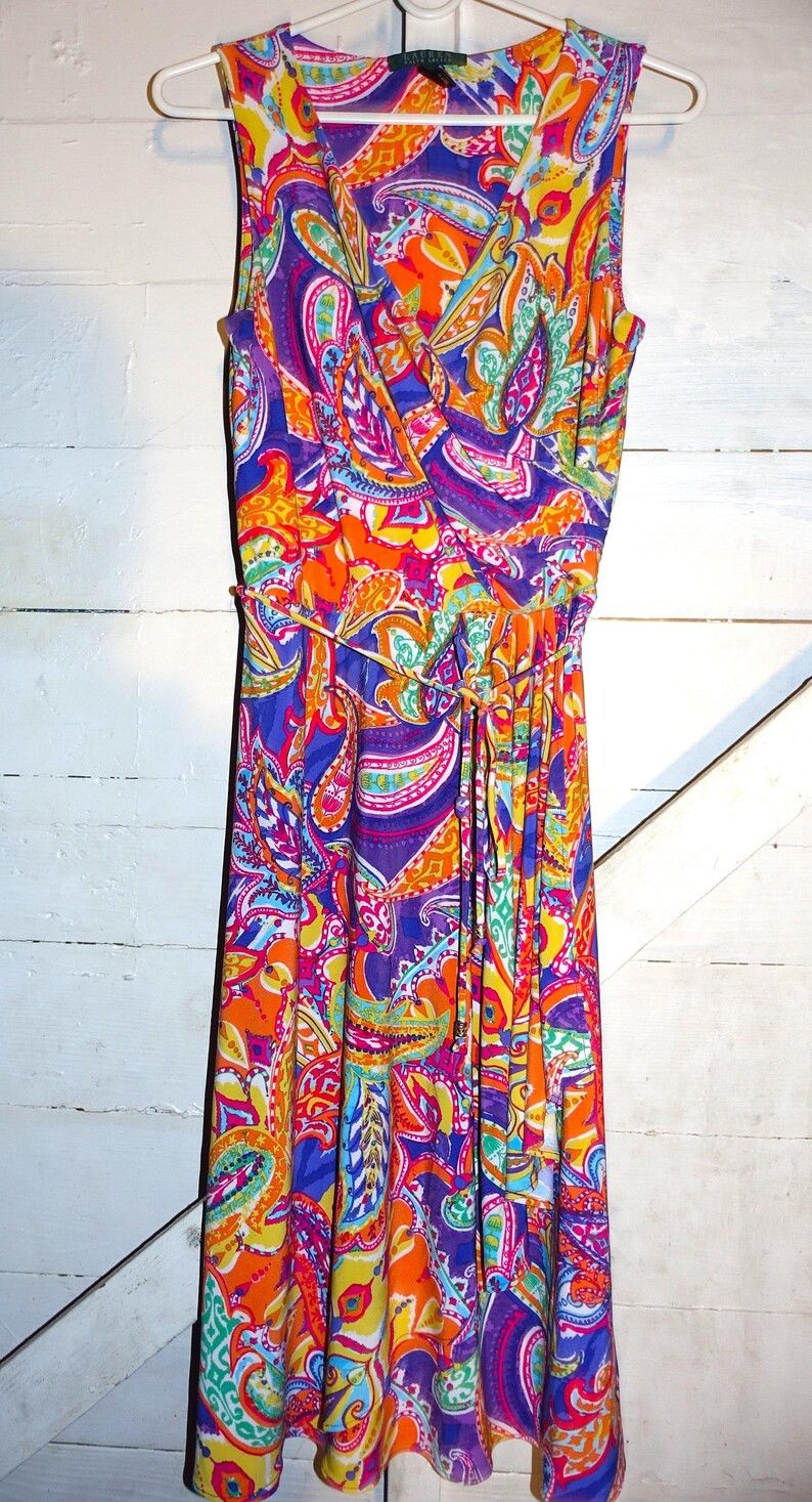 Lauren Ralph Lauren Lauren Ralph Lauren Rainbow Faux Wrap Dress XS Size XS / US 0-2 / IT 36-38 - 7 Thumbnail