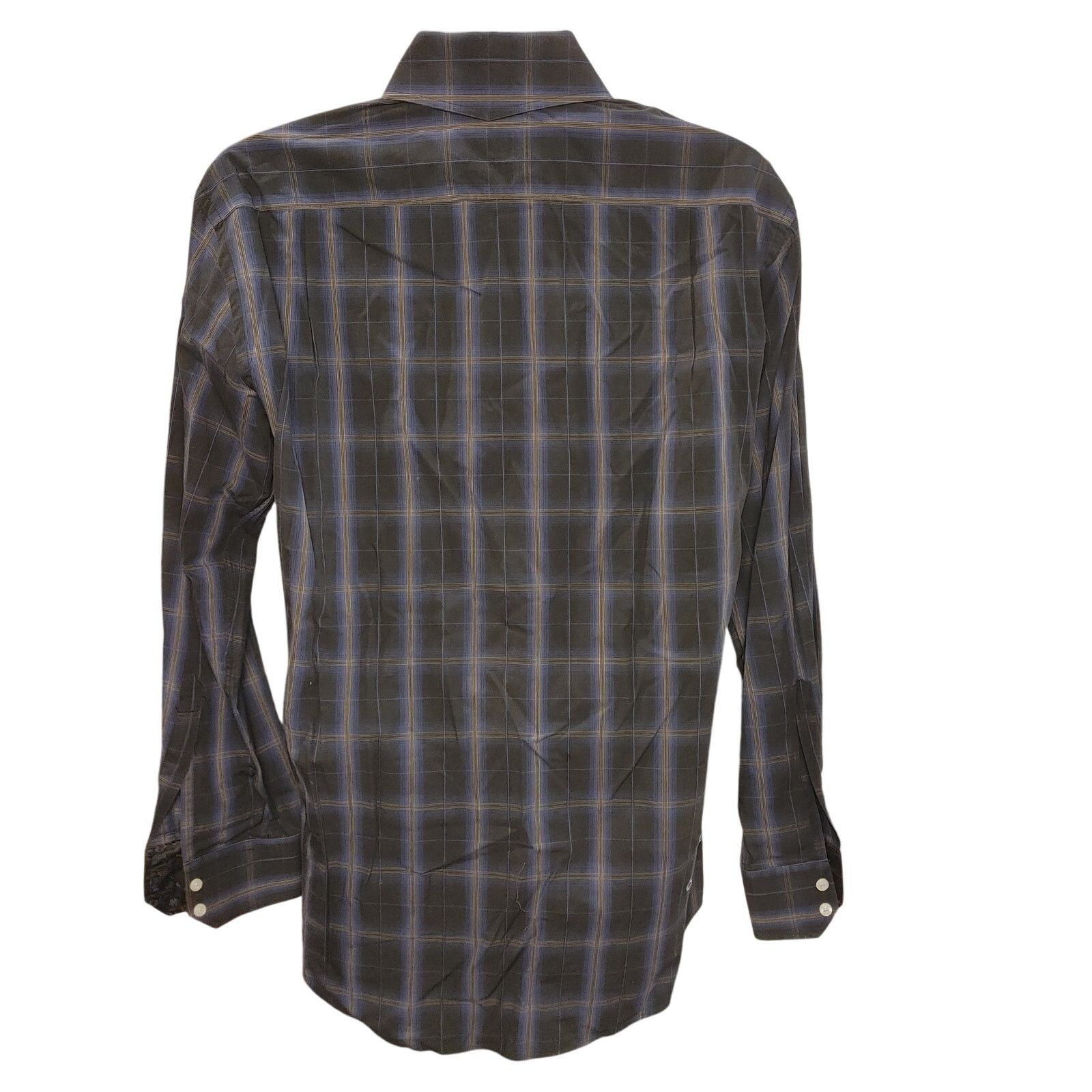 English Laundry English Laundry Men's 16.5 Brown/Blue Plaid Bttn Dwn Shirt Size US XL / EU 56 / 4 - 2 Thumbnail