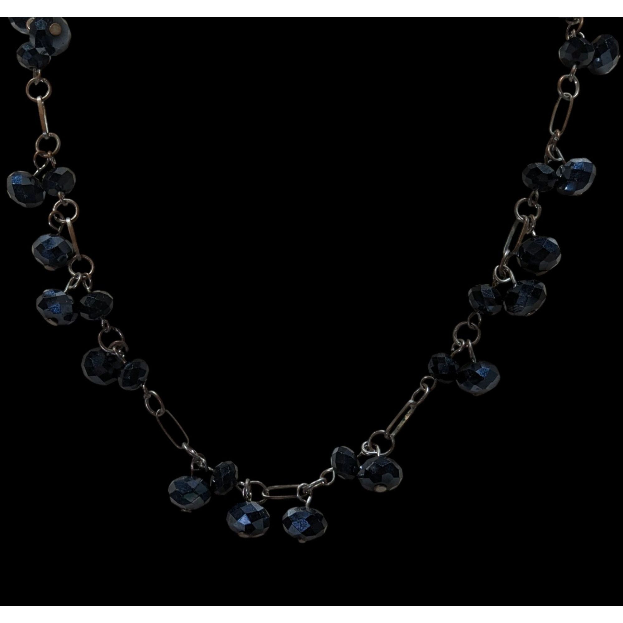 Other Handmade Glam Goth Black Beaded Necklace With Faceted Glass Size ONE SIZE - 4 Thumbnail