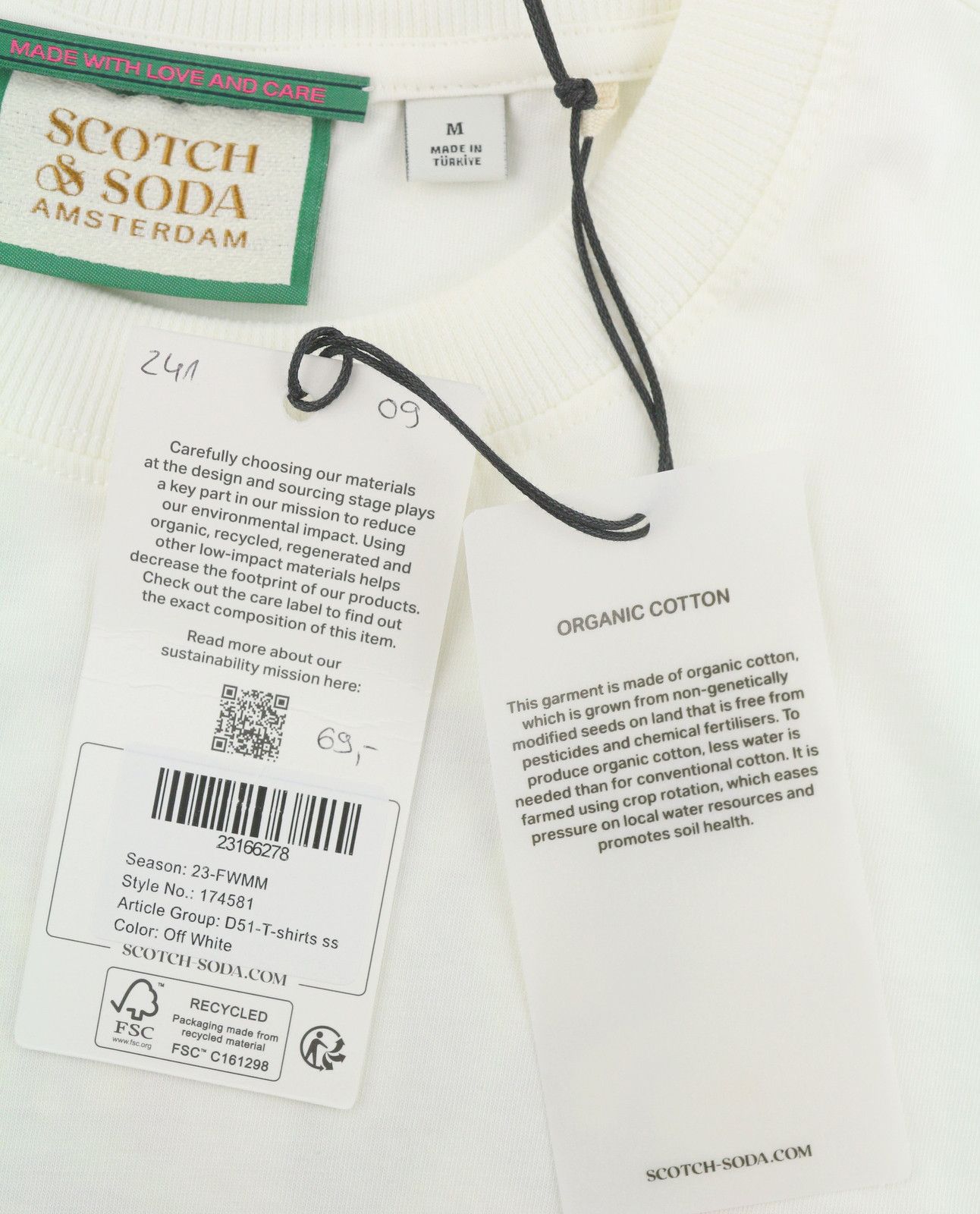 Scotch & Soda M White Graphic Print Tricot Crew Neck Short Sleeve 91042 Size US M / EU 48-50 / 2 - 6 Thumbnail