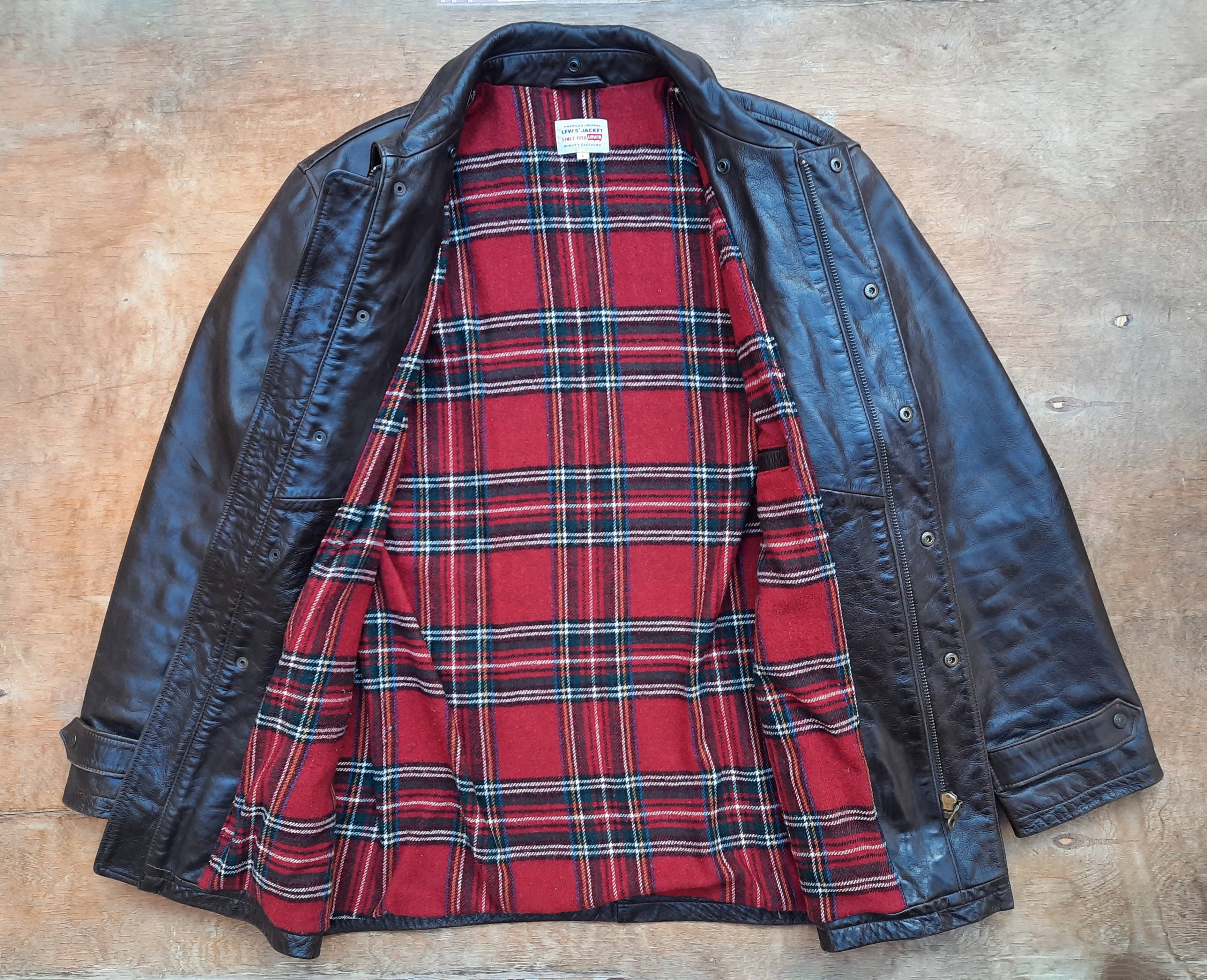 Levi's Vintage Clothing Vintage 90s Levi’s Brown Leather Jacket Cow Nappa Coat Size US L / EU 52-54 / 3 - 3 Thumbnail