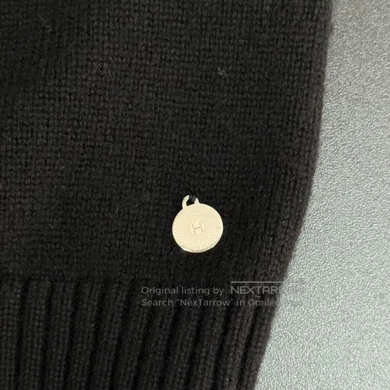 Hermes Hermes Black Metal Logo Cashmere Dress Size XS / US 0-2 / IT 36-38 - 7 Thumbnail