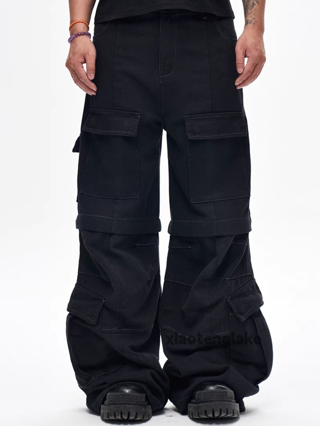 Vintage Unisex outdoor utility loose baggy hiphop flared pants Size US 34 / EU 50 - 3 Thumbnail