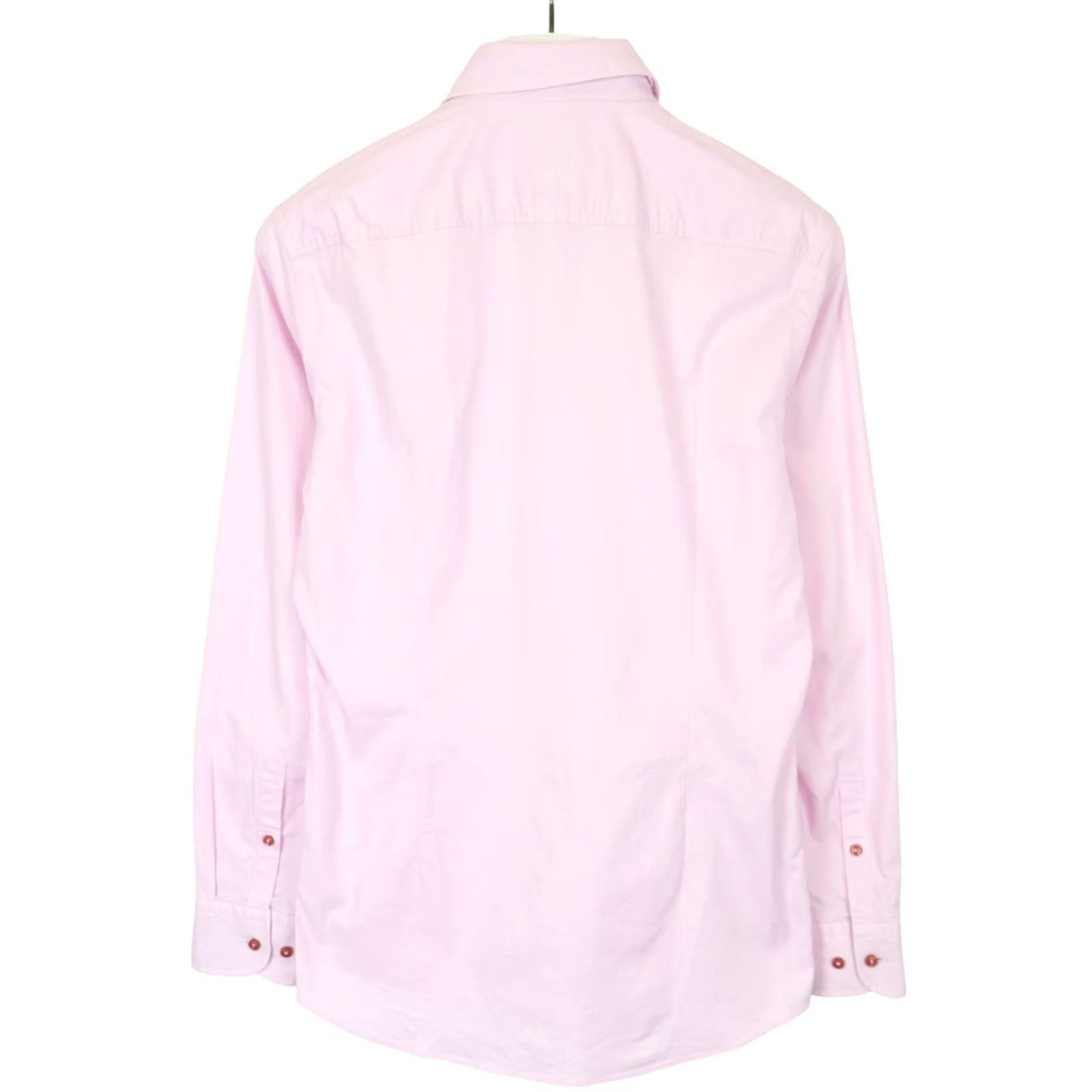 Hugo Boss HUGO BOSS Dress Shirt Men Slim Fit Pink Shirt Small Long Sleeve Formal Easy Iron H-Hank-kent-C3-214 Size 36R - 2 Thumbnail