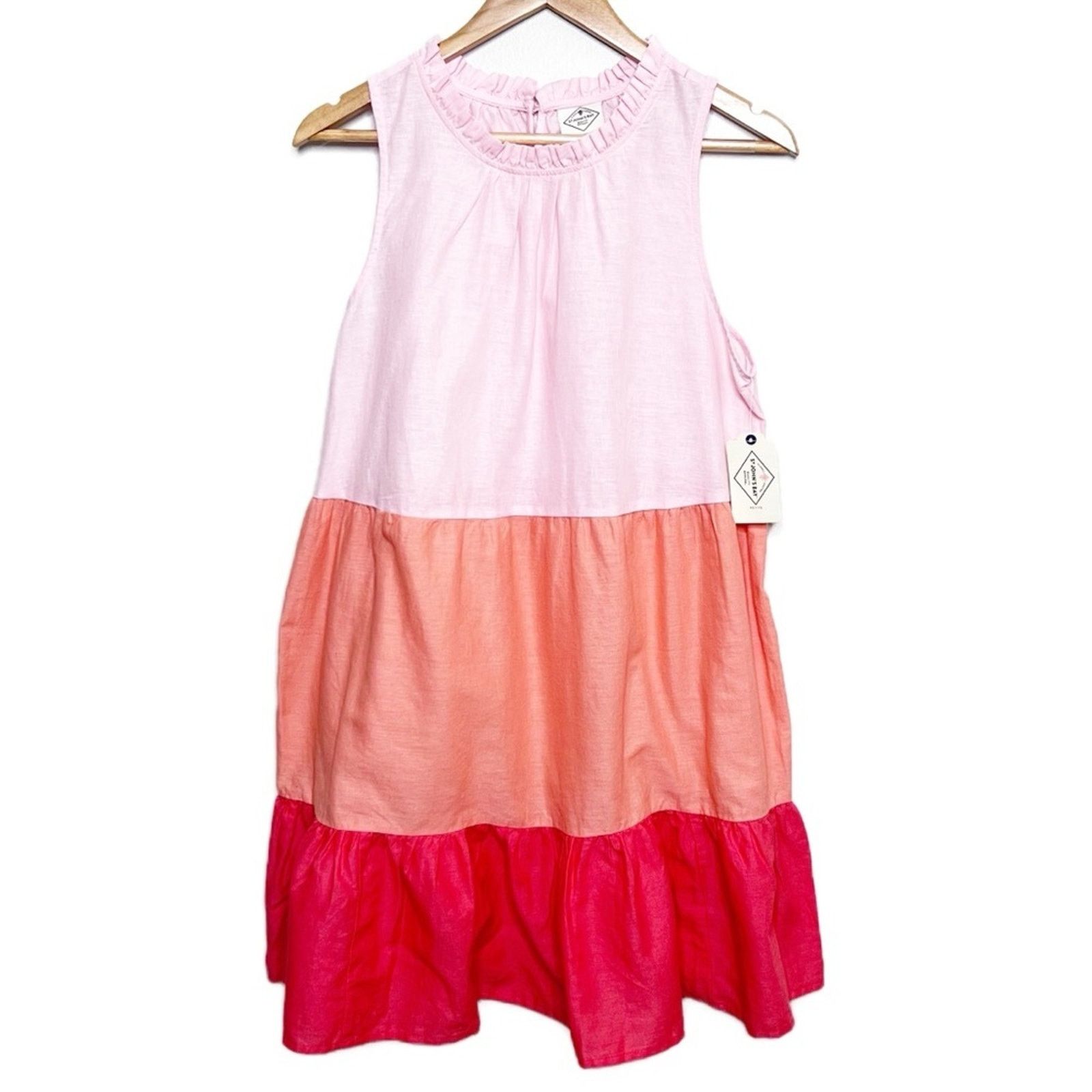 St. Johns Bay New with Tag St. John's Bay Women's Linen Ruffle Mini Dress Size M / US 6-8 / IT 42-44 - 1 Thumbnail