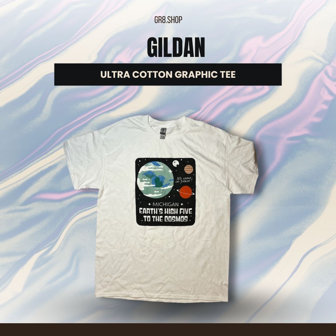 Gildan Gildan Ultra Cotton Michigan Earths High Five To The Cosmos Size US L / EU 52-54 / 3 - 1 Thumbnail