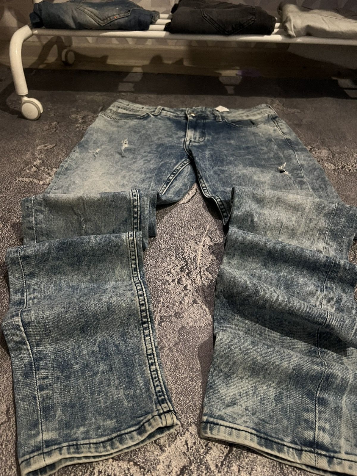 Japanese Brand Slim Relaxed Skinny Shredded Jean Glamour Number Nine Style Size US 31 - 1 Thumbnail