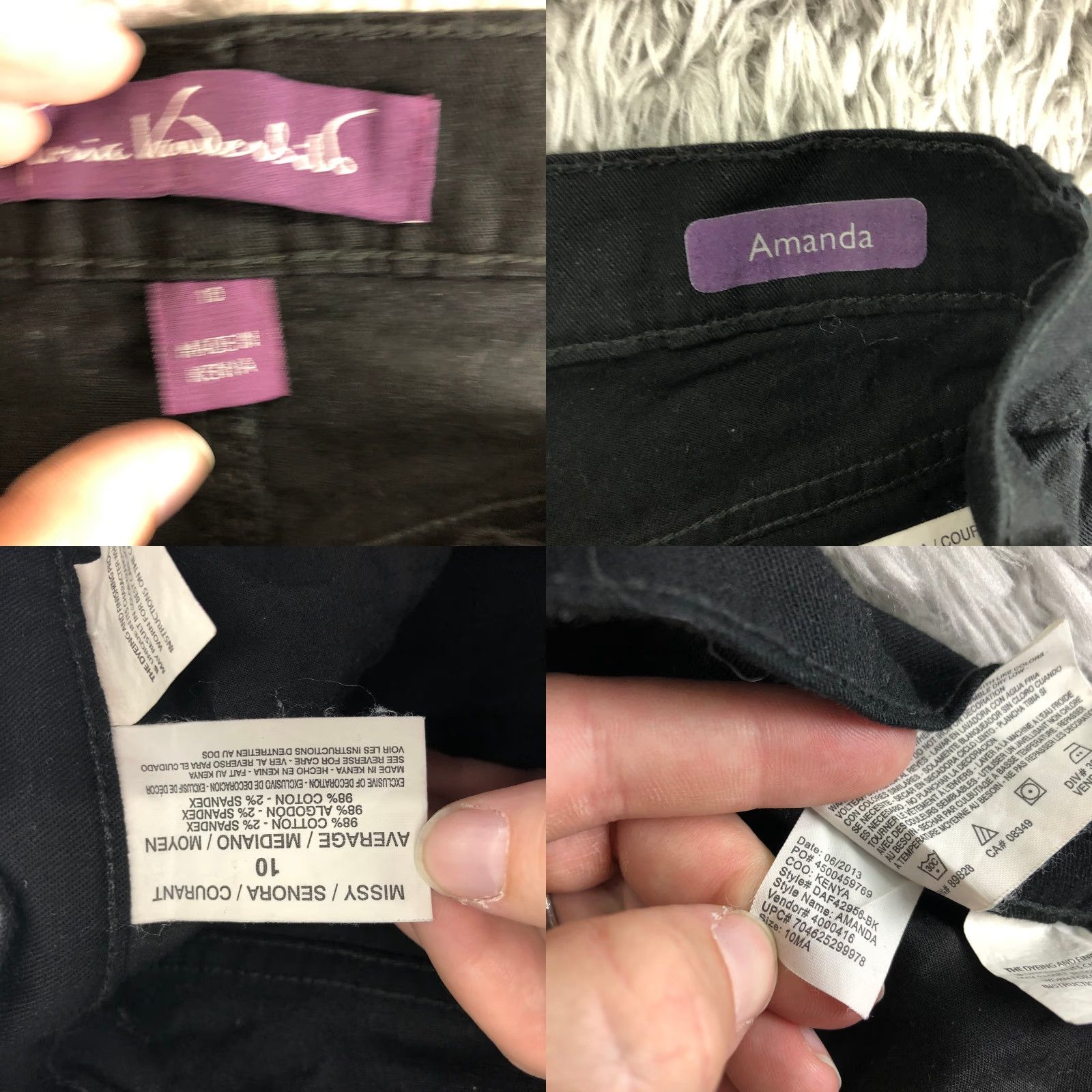 Gloria Vanderbilt Gloria Vanderbilt Amanda Jeans Dark Wash Black Denim Womens Size 10 Mid Rise 30x30 Regular Straight Pocket 5 Size 32" / US 10 / IT 46 - 8 Thumbnail