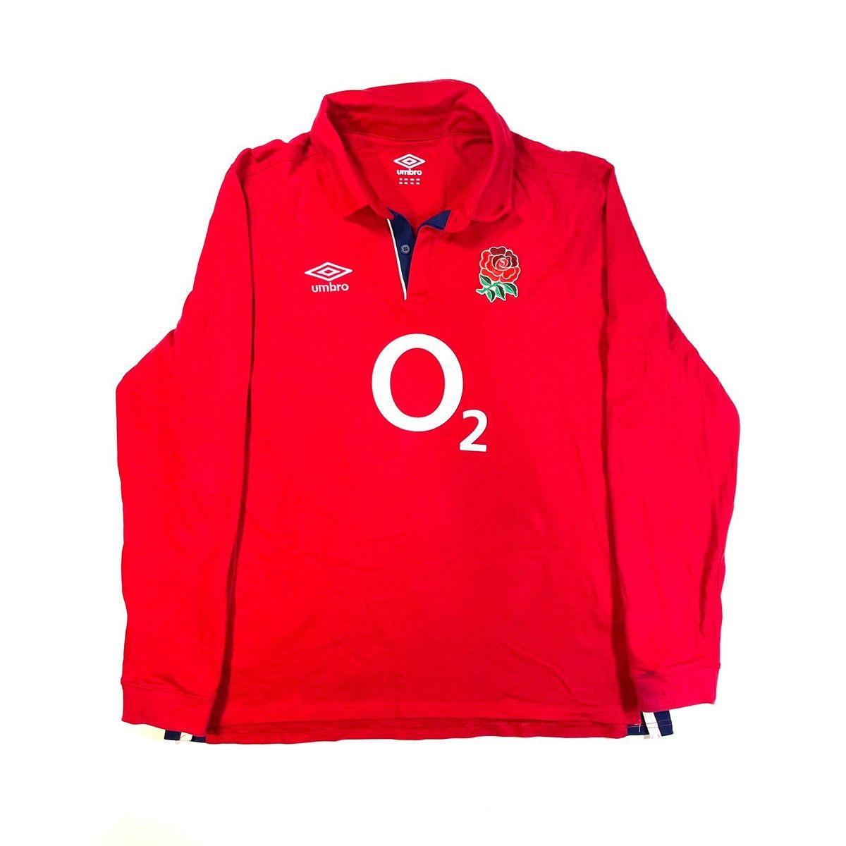 England Rugby Union shirt Umbro red white sweatshirt polo