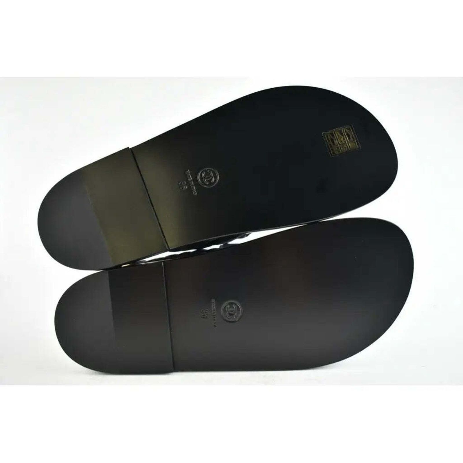 Chanel Chanel 21A Black Denim Graffiti CC Logo Mule Slide Strap Size US 8 / IT 38 - 12 Thumbnail