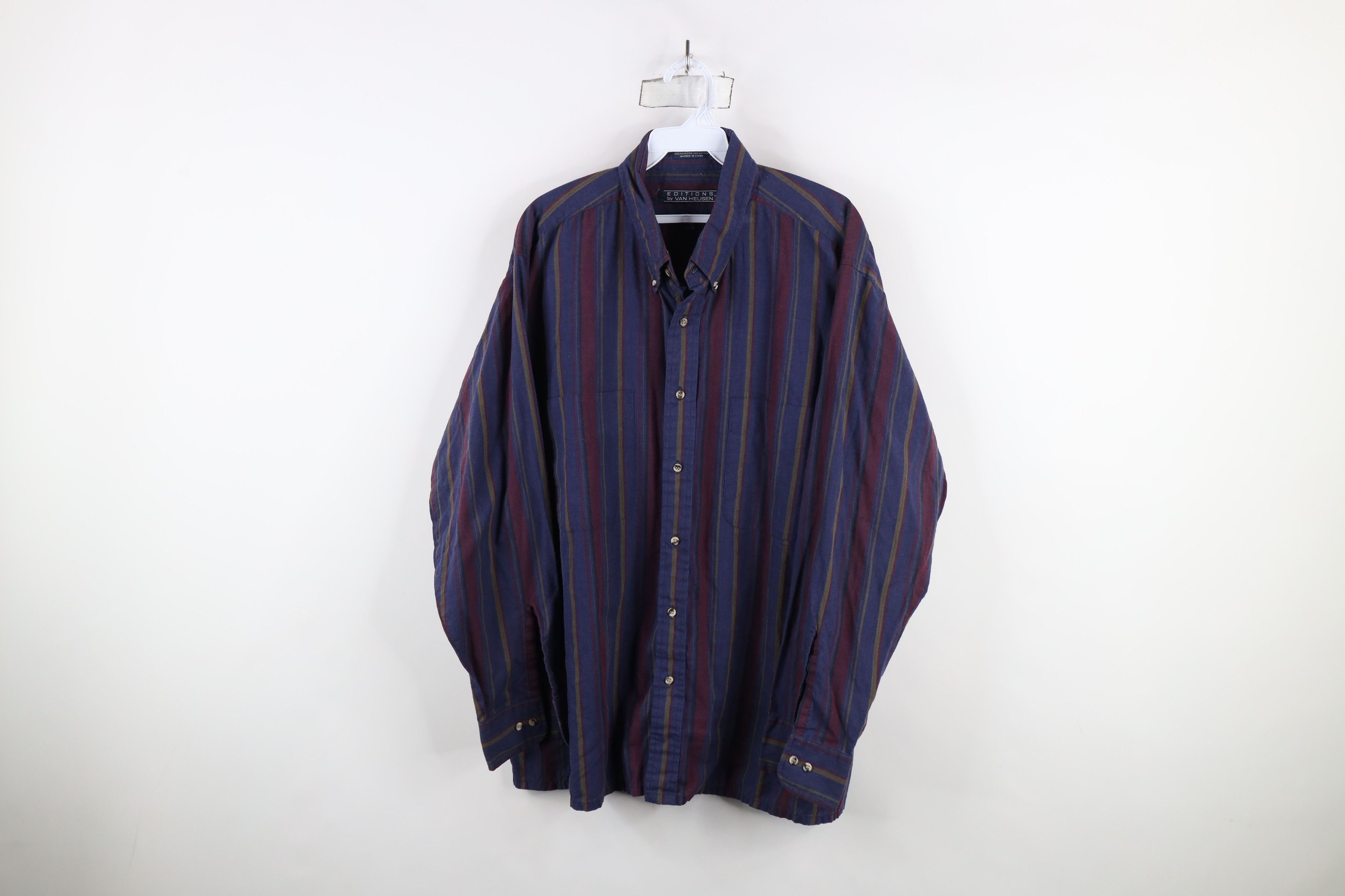 Vintage Vintage 90s Streetwear Striped Collared Button Down Shirt Size US XL / EU 56 / 4 - 1 Thumbnail