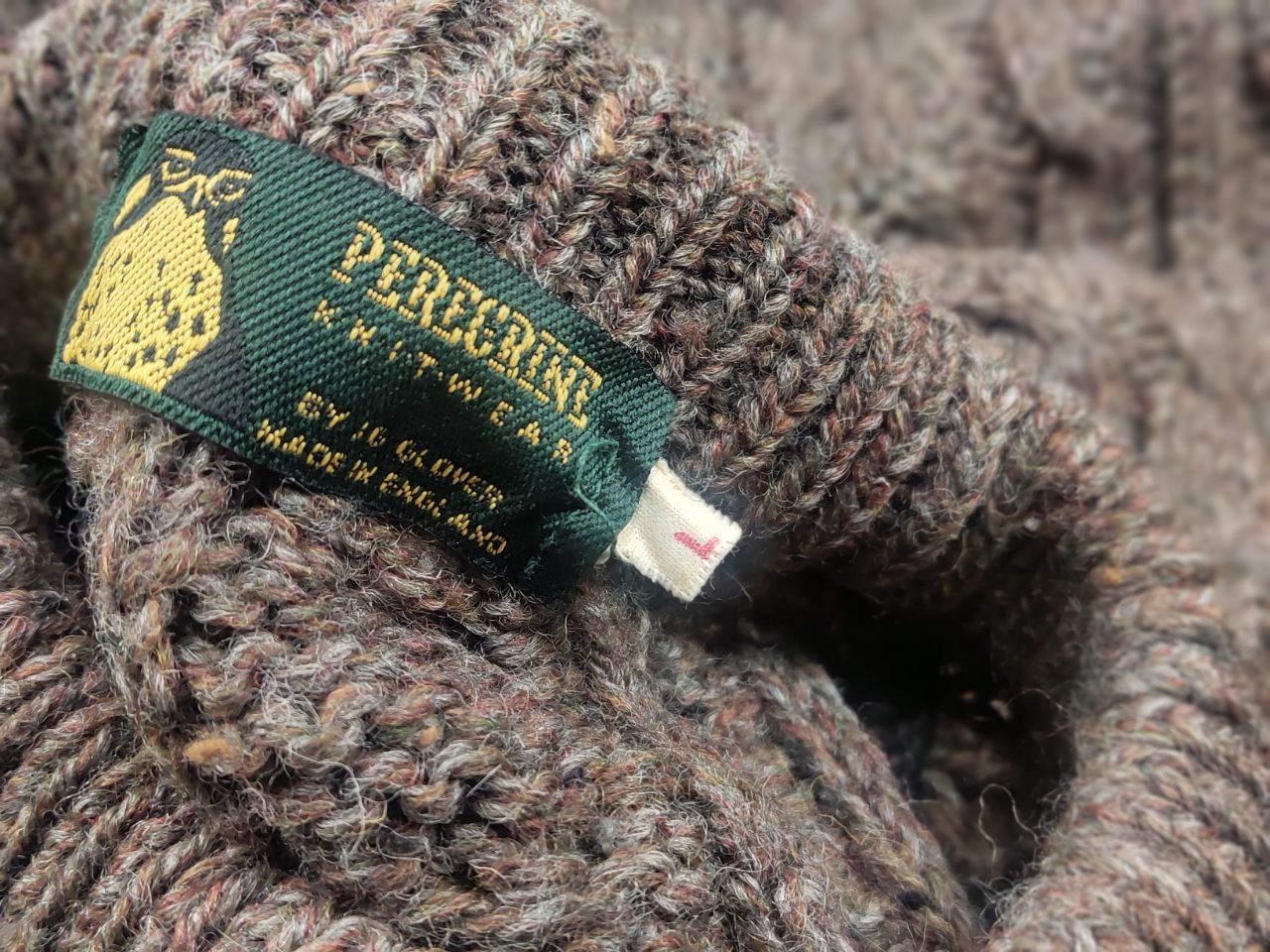 Vintage 80's Peregrine cable fisherman Sweater Wool England