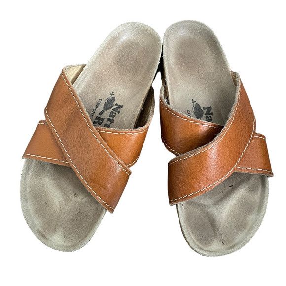 Roots × Vintage Vintage Roots Leather Slide Sandals - fits like 6US 🇨🇦 Size US 6 / IT 36 - 1 Thumbnail