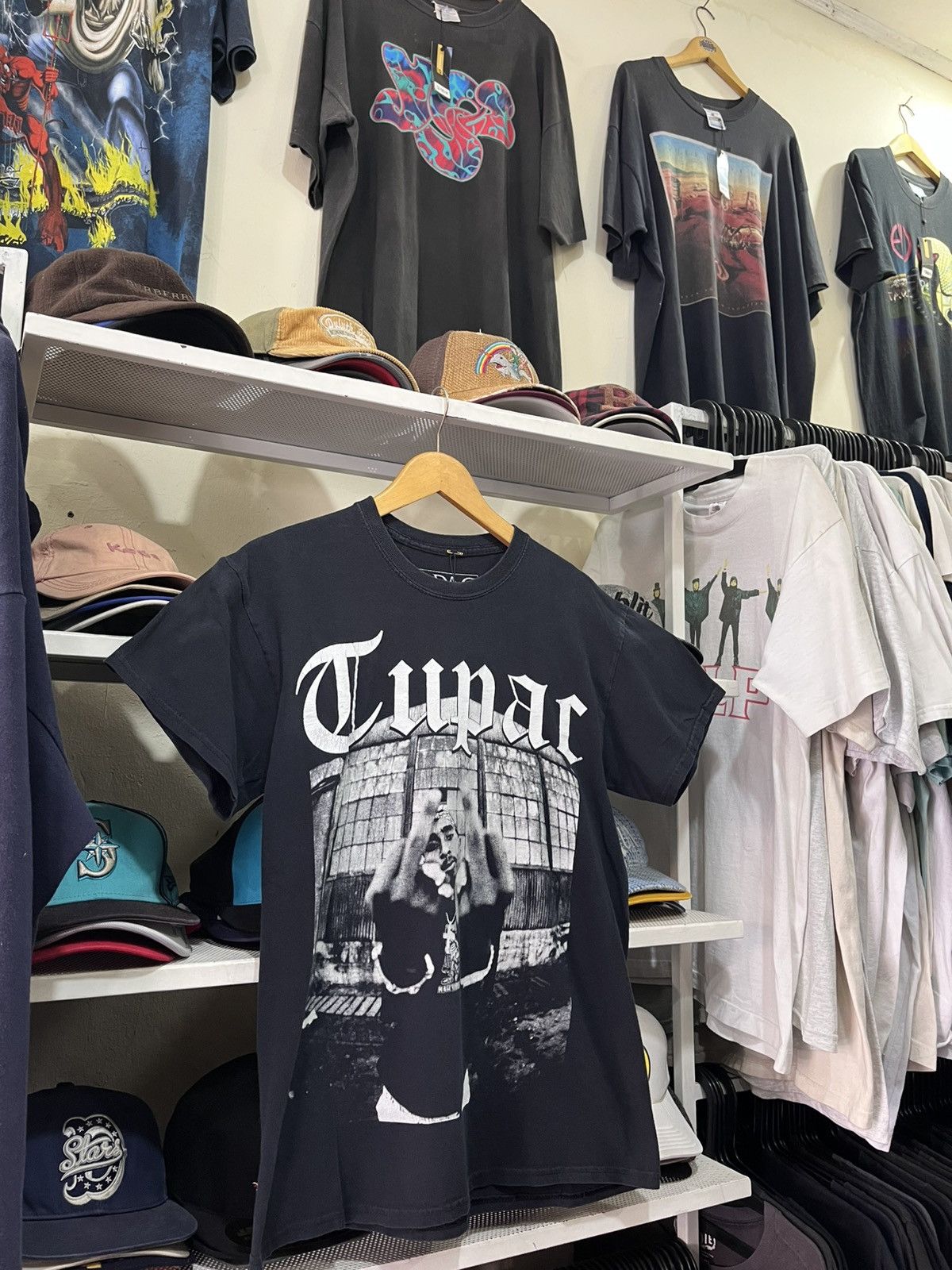 Band Tees Tupac Mens Small T Shirt Black White Death Row Rap Music Size US M / EU 48-50 / 2 - 1 Thumbnail