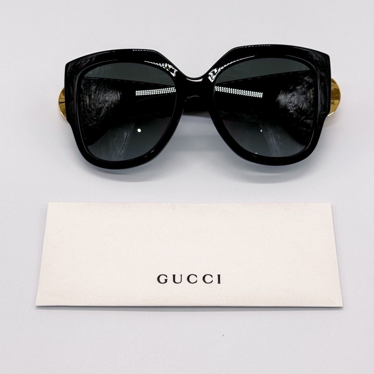 NEW GUCCI GG1407S 001 BLACK GREY WOMEN OVERSIZED SUNGLASSES