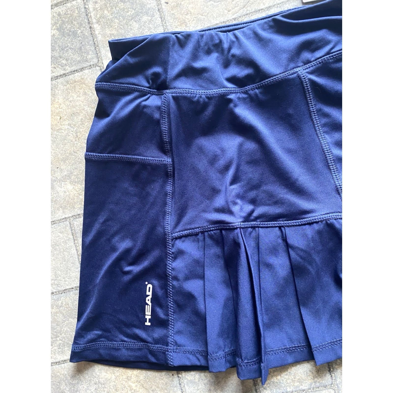 Vintage HEAD Pleated Skort Zipper Pocket MEDIUM Blue Tennis Golf Skirt NWT Womens M Size 32" / US 10 / IT 46 - 5 Thumbnail