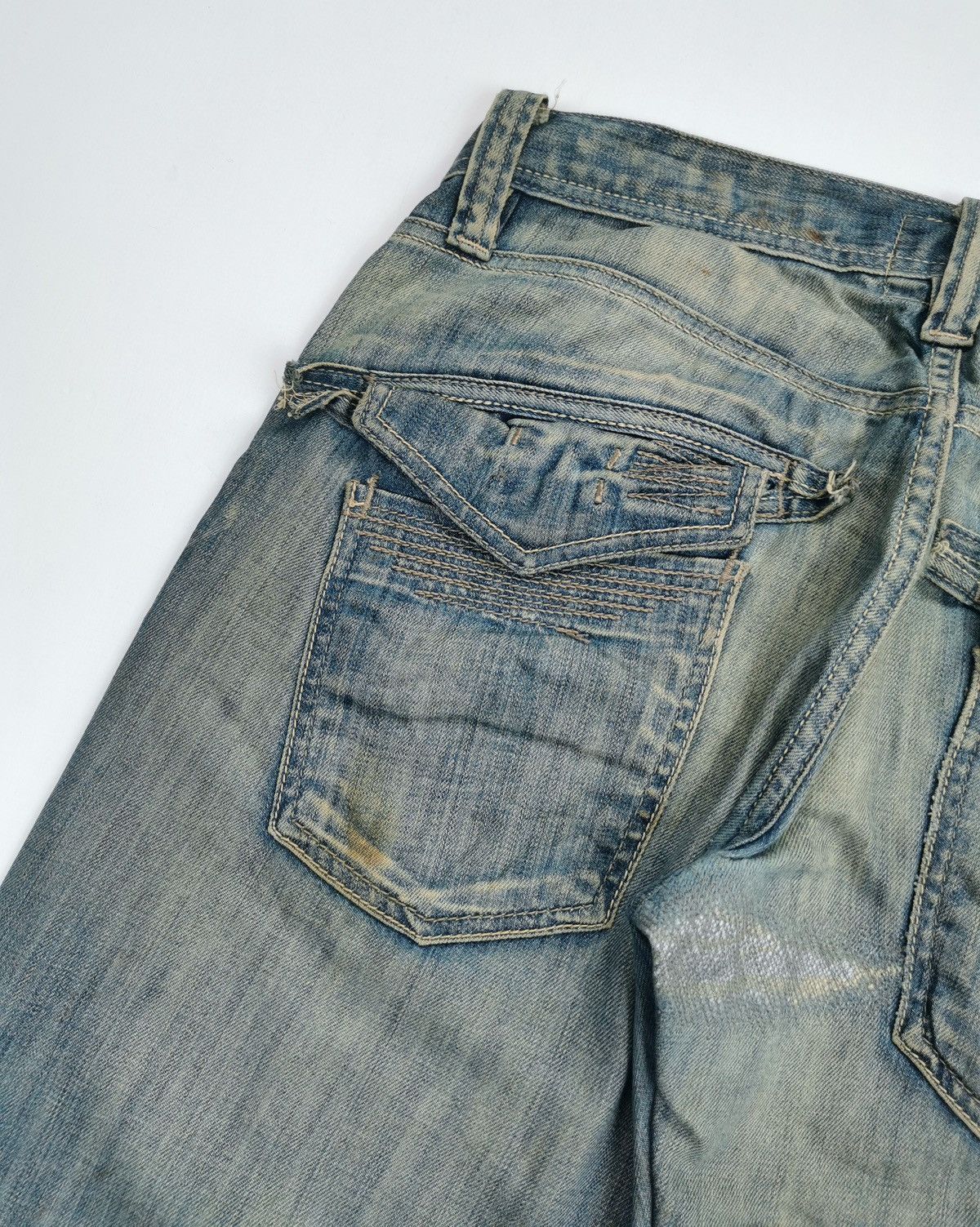 Vintage Bootcut Taverniti ROD R 19 Distressed Denim Jeans Size US 32 / EU 48 - 11 Thumbnail