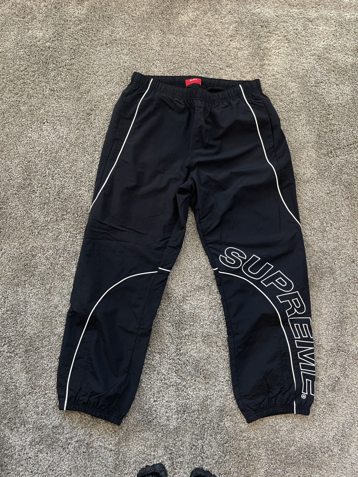 Streetwear Supreme Supreme Arc Nylon Track Pants Black White Size M Grailed