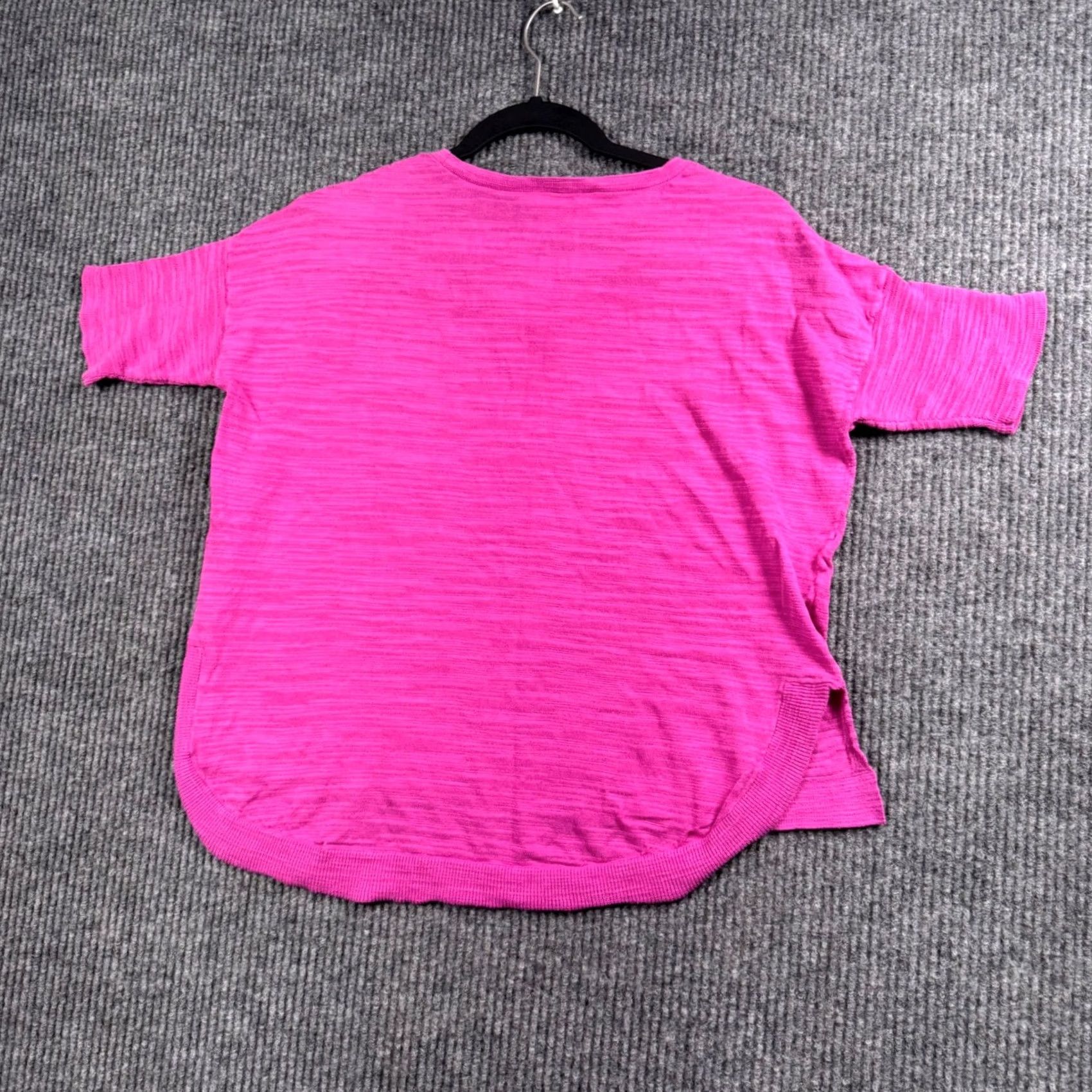 Loft LOFT Pink Barbiecore T-Shirt Womens Small Slub Knit Casual Minimalist Tee Size S / US 4 / IT 40 - 2 Thumbnail
