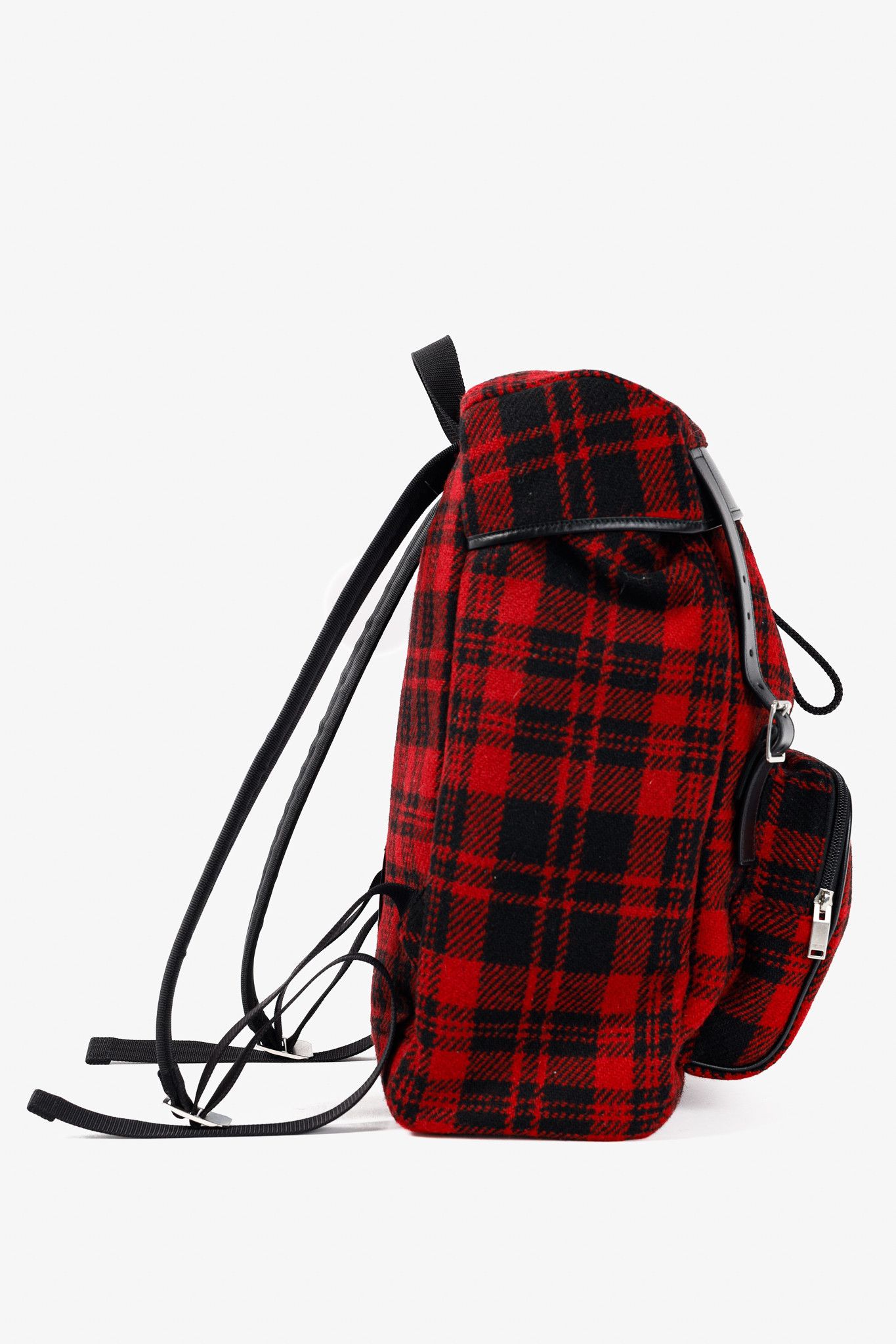 Saint Laurent Paris Saint Laurent AW/14 Tartan Wool YSL Hunting Rucksack Size ONE SIZE - 3 Thumbnail