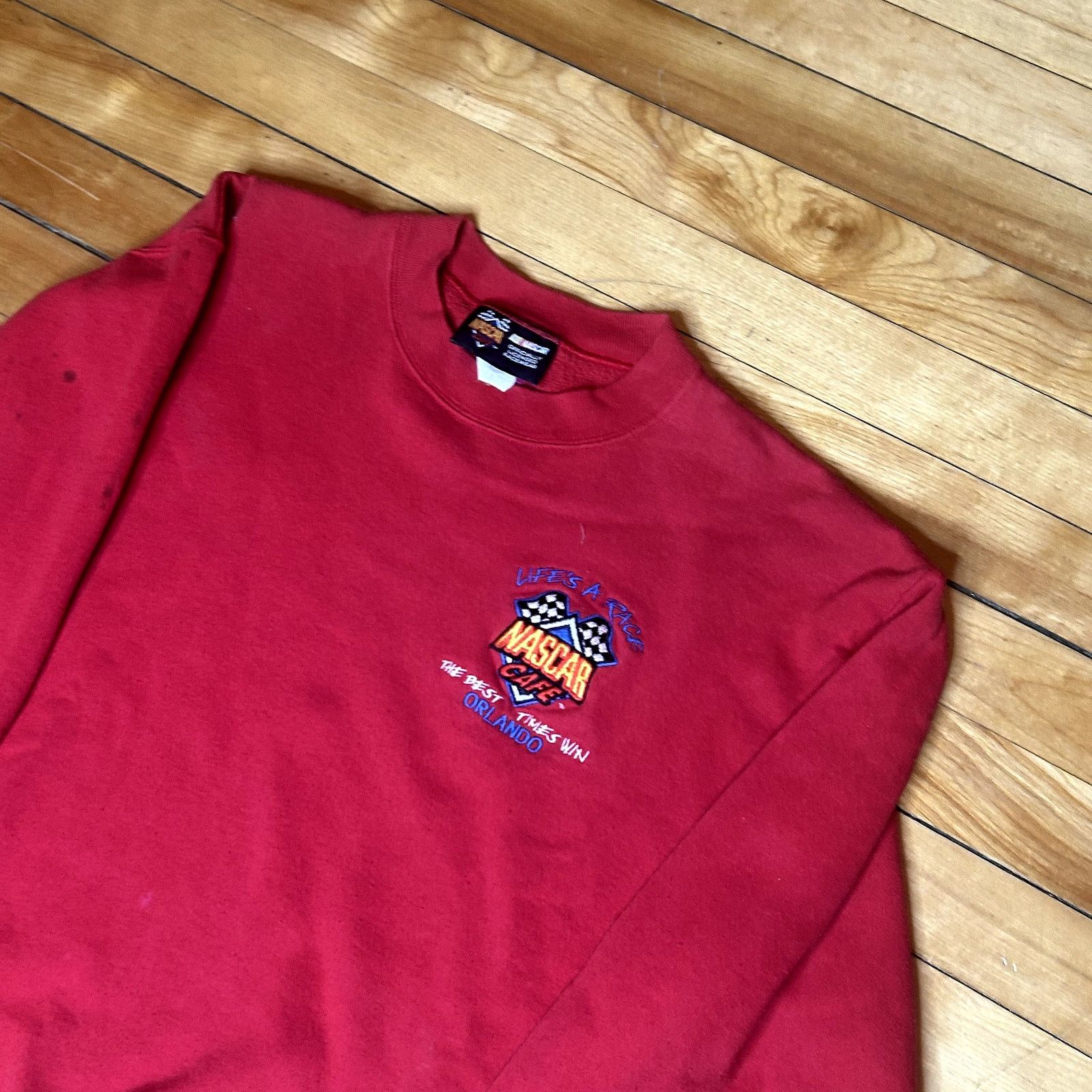NASCAR Vintage Nascar Cafe Red Crewneck Size US M / EU 48-50 / 2 - 2 Thumbnail