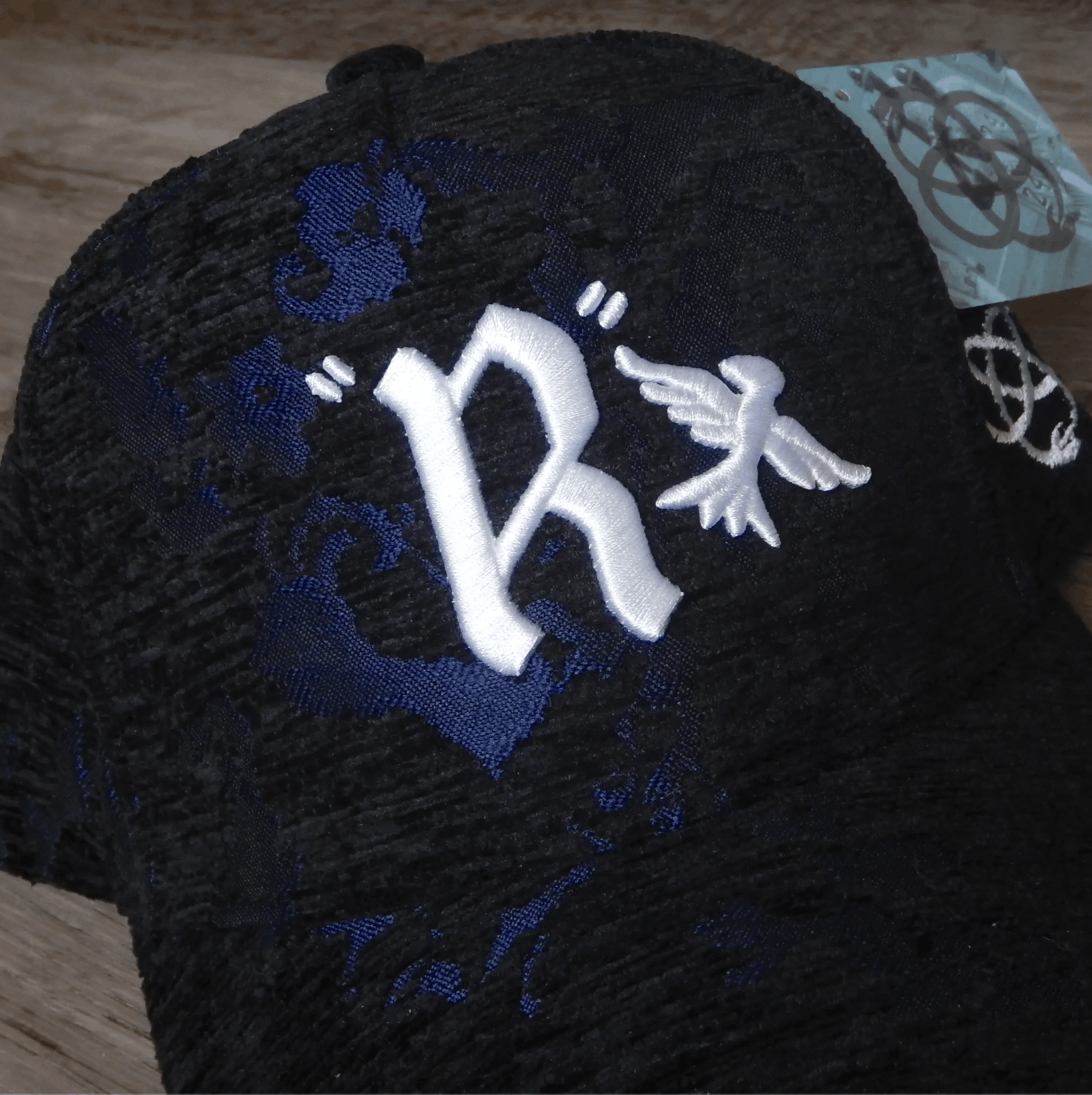 Other Reference Co Ltd. Brand "Luxe" Black/Blue Woven Hat Size ONE SIZE - 3 Thumbnail