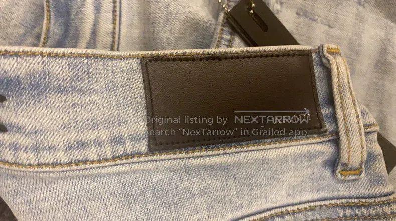 Amiri Amiri Floral Patchwork Blue Bull Size 31 Size US 31 - 5 Thumbnail