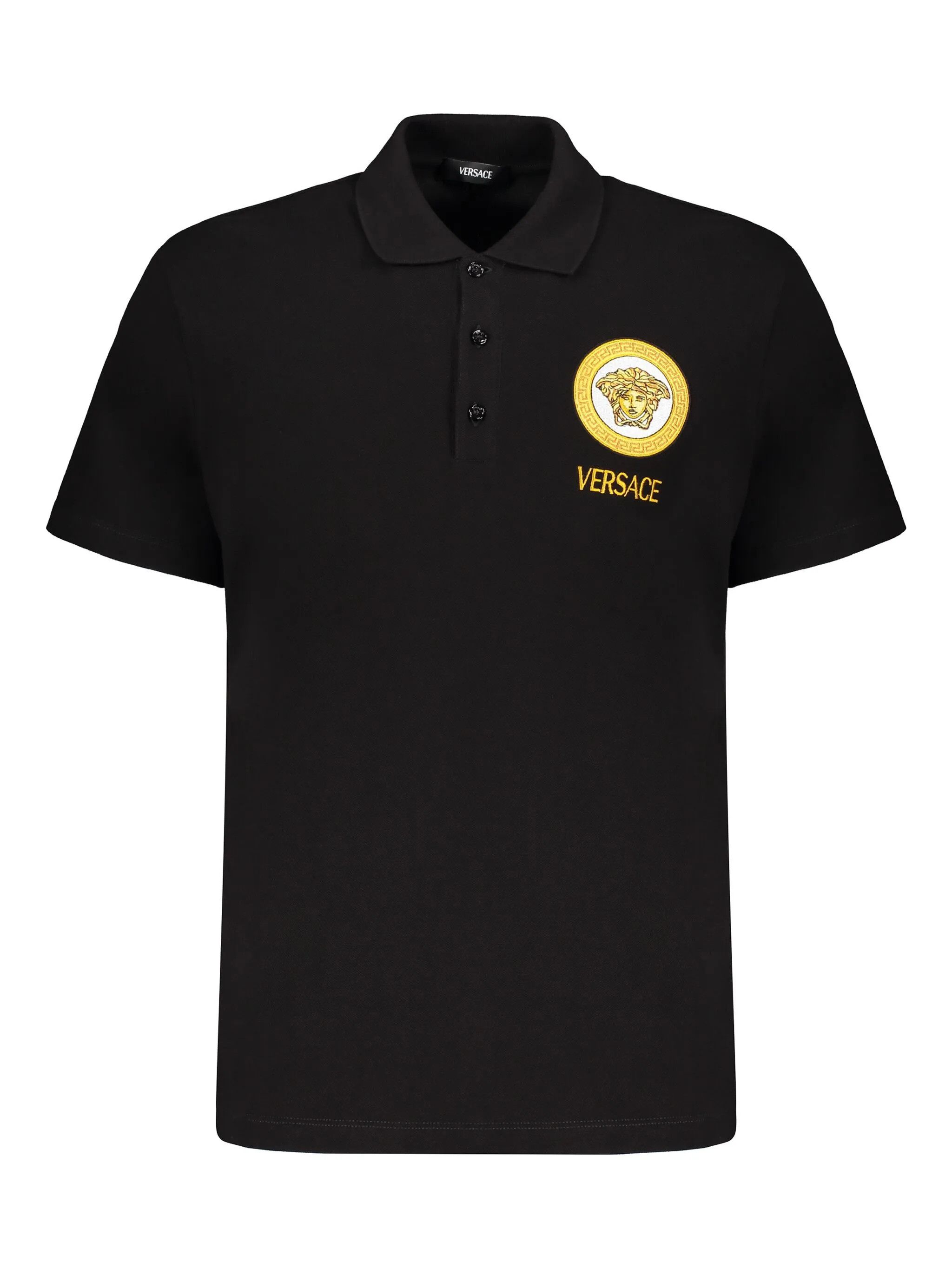 Versace VERSACE black Medusa logo embroidered polo shirt XL Size US XL / EU 56 / 4 - 1 Thumbnail
