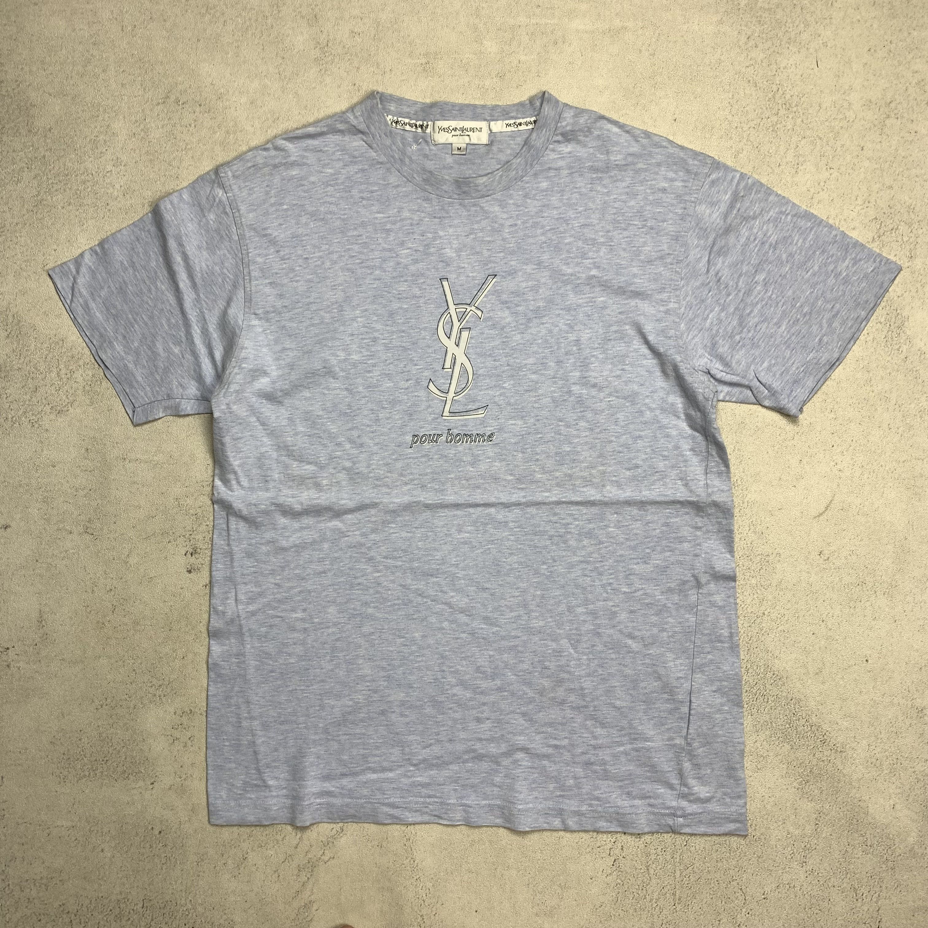 Yves Saint Laurent Vintage YSL Pour Homme Yves Saint Laurent Tshirt Size US S / EU 44-46 / 1 - 1 Thumbnail