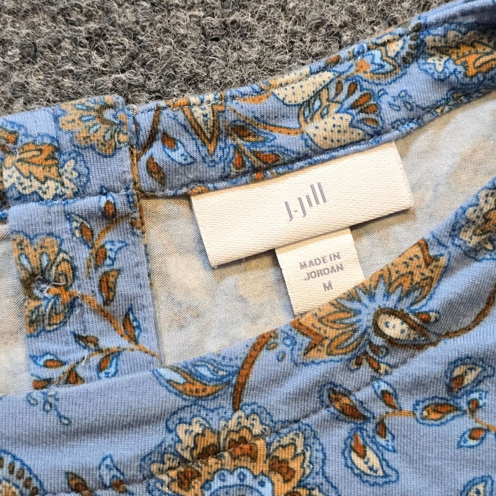 J. Jill J Jill Top Womens Medium Blue Floral Tencel Long Sleeve Stretch Casual Soft Blouse Size M / US 6-8 / IT 42-44 - 3 Thumbnail
